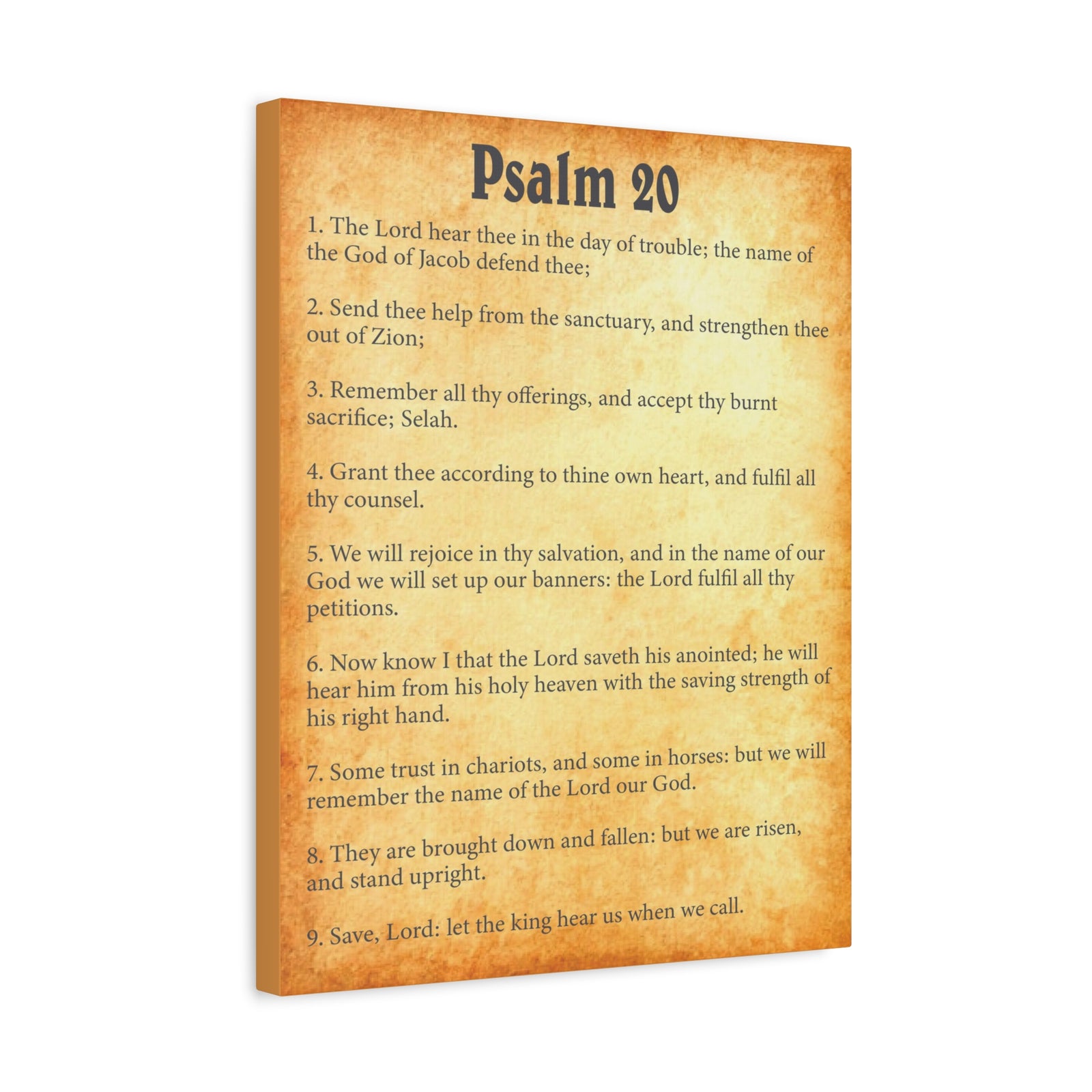 Scripture Walls Psalm 20 Gold Bible Chapter Canvas Christian Wall Art Ready to Hang-Express Your Love Gifts