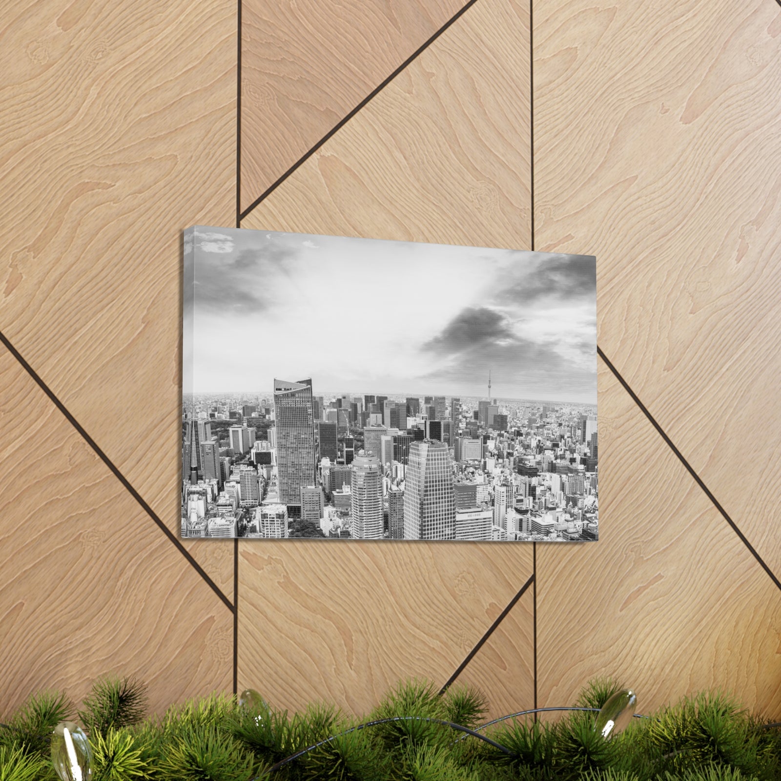 Tokyo Black And White Skyline Canvas Artwork High-Quality Breathtaking Stunning Cityscape for Home Decor Ready to Hang-Express Your Love Gifts