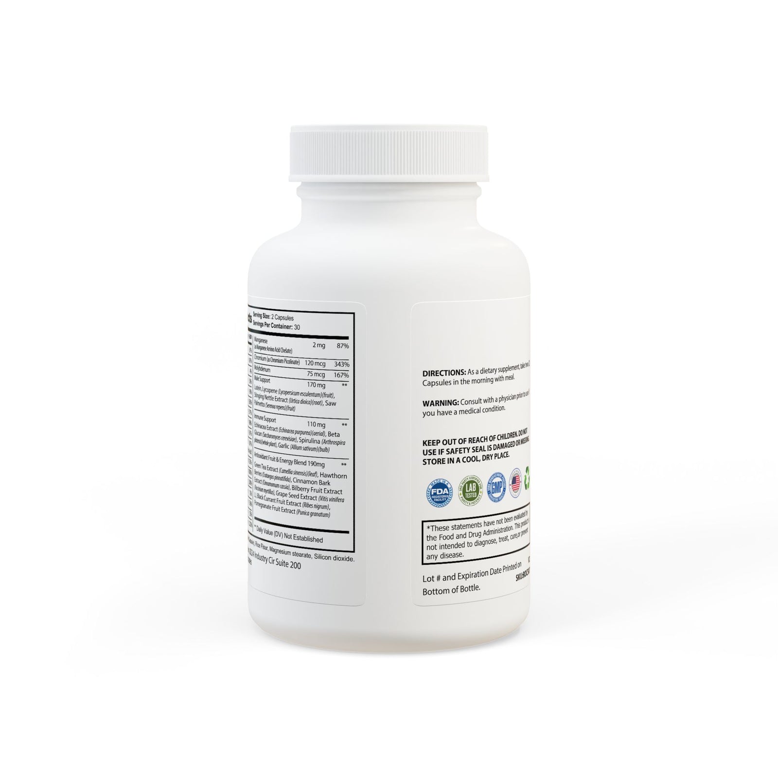 Men’s Multivitamin – Energy, Performance & Immune Support Non-GMO, Corn-Free 60 Capsules-Express Your Love Gifts