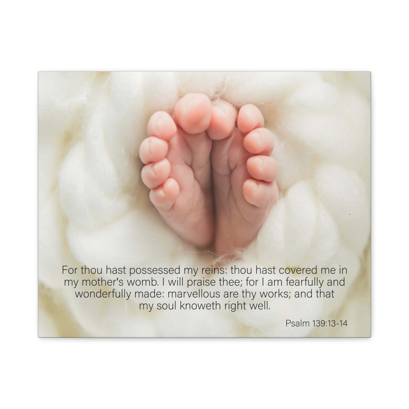 Bible Verse Canvas Fearfully and Wonderfully Made Psalm 139:13-14 KJV Wall Art Christian Home Decor-Express Your Love Gifts