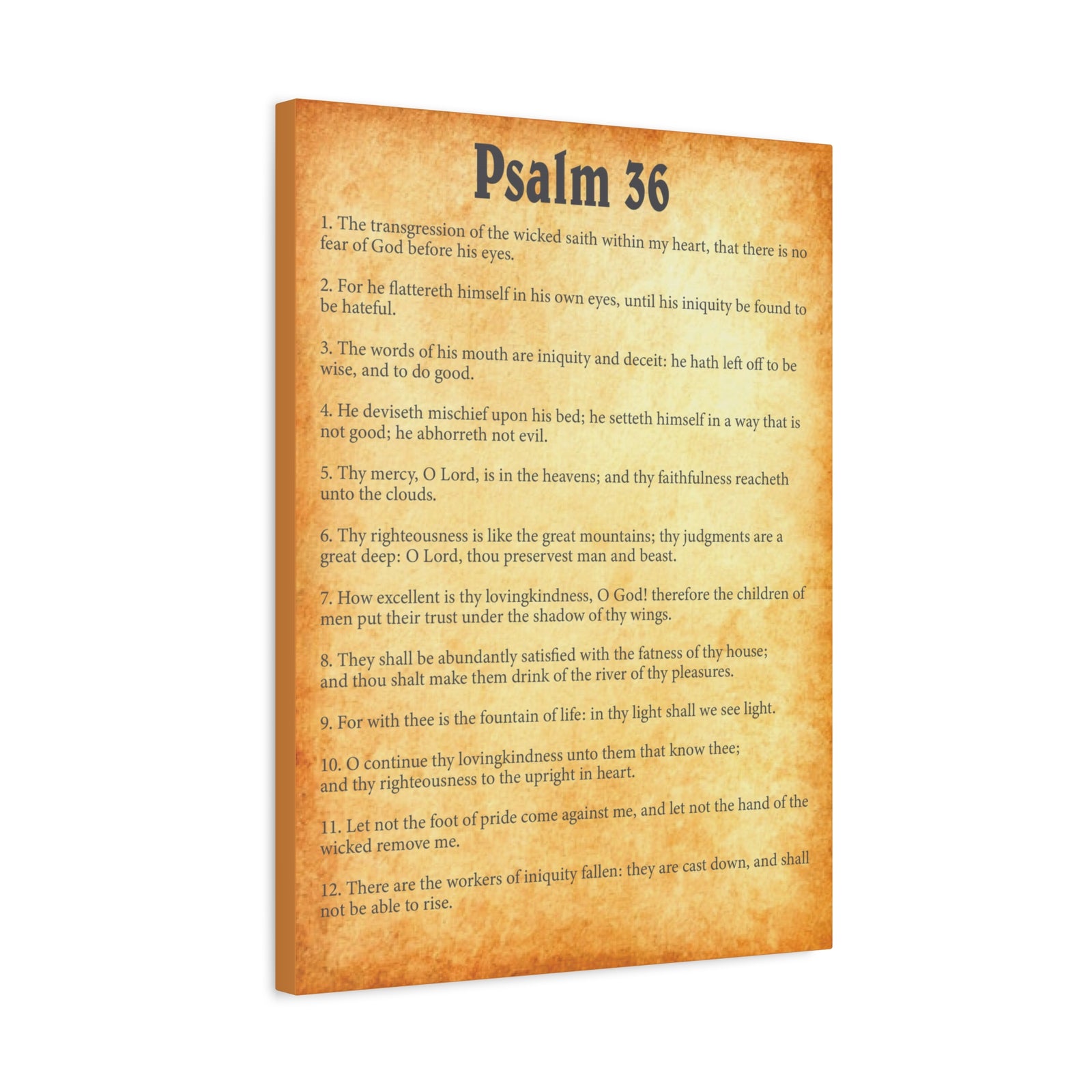 Scripture Walls Psalm 36 Gold Bible Chapter Canvas Christian Wall Art Ready to Hang-Express Your Love Gifts