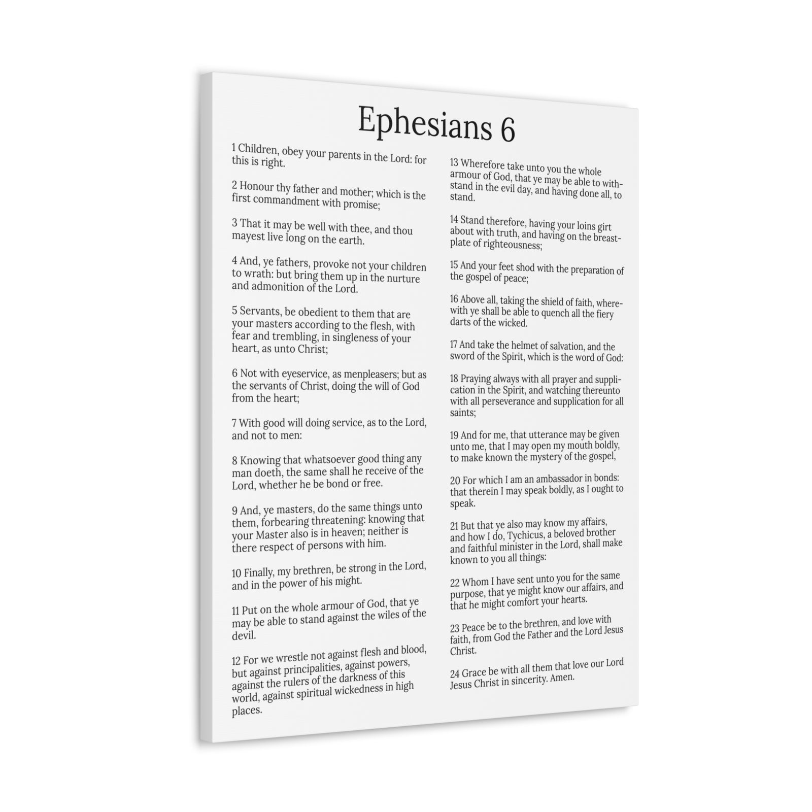 Scripture Walls Protection of the Believer Ephesians 6 Chapter White Christian Wall Art Print Ready to Hang Unframed-Express Your Love Gifts