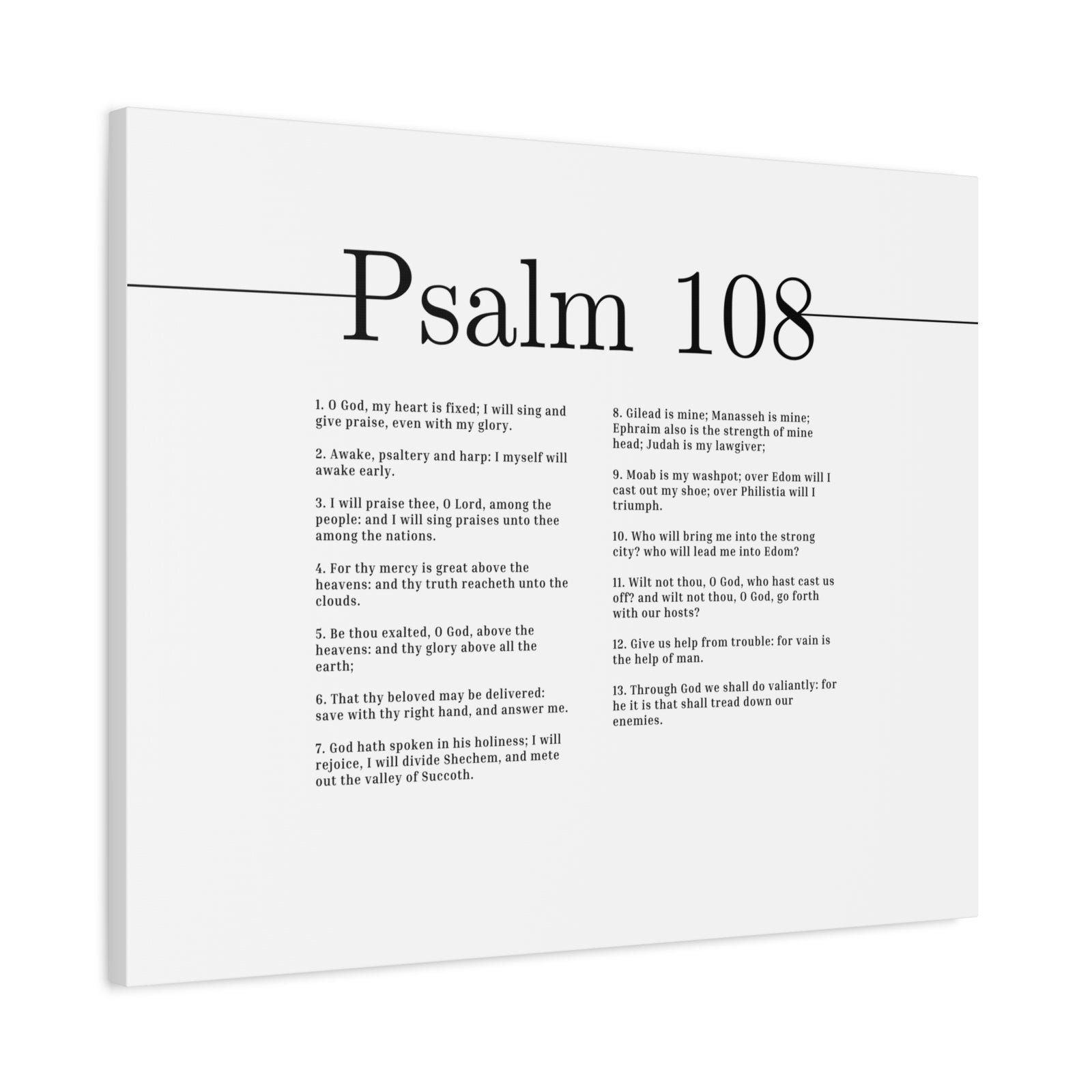 Scripture Canvas I Will Sing And Give Praise Psalm 108 Christian Wall Art Bible Verse Print Ready to Hang-Express Your Love Gifts