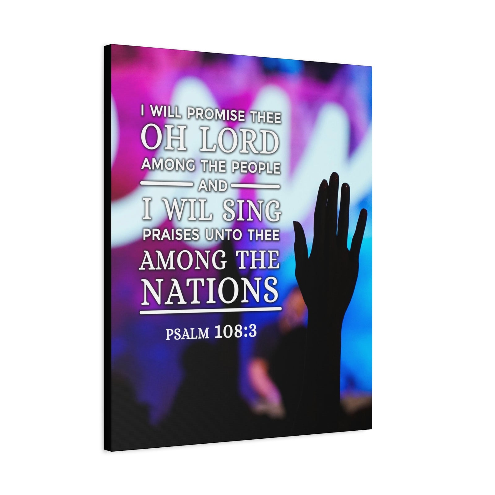 Scripture Canvas Among The Nations Psalm 108:3 Christian Wall Art Bible Verse Print Ready to Hang-Express Your Love Gifts