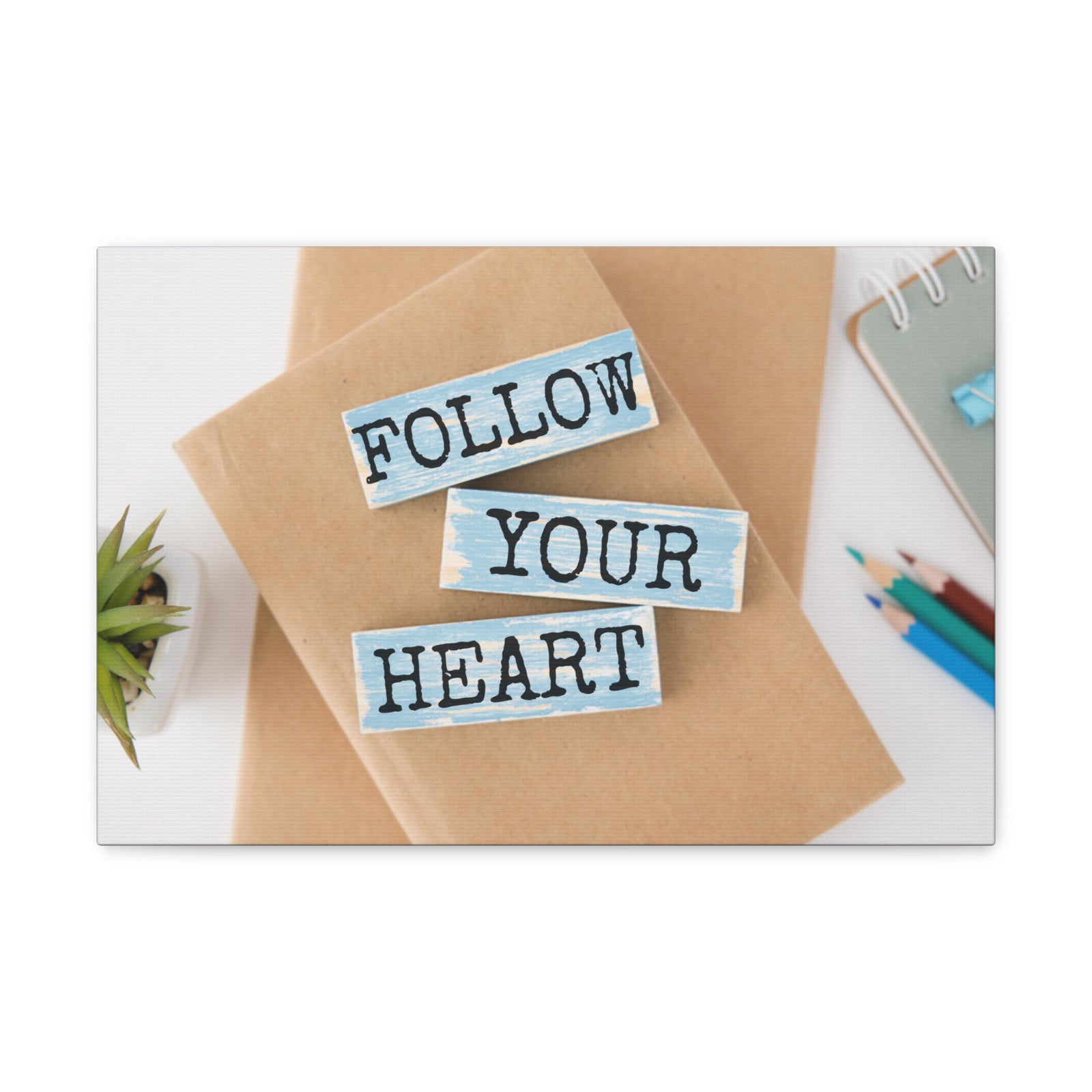 Inspirational Quote Canvas Follow Your Heart Wall Art Motivational Motto Inspiring Prints Artwork Decor Ready to Hang-Express Your Love Gifts