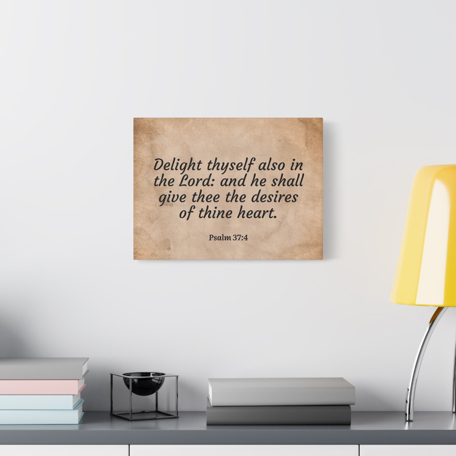 Scripture Walls Desires Of Thine Heart Psalm 37:4 Bible Verse Canvas Christian Wall Art Ready to Hang-Express Your Love Gifts