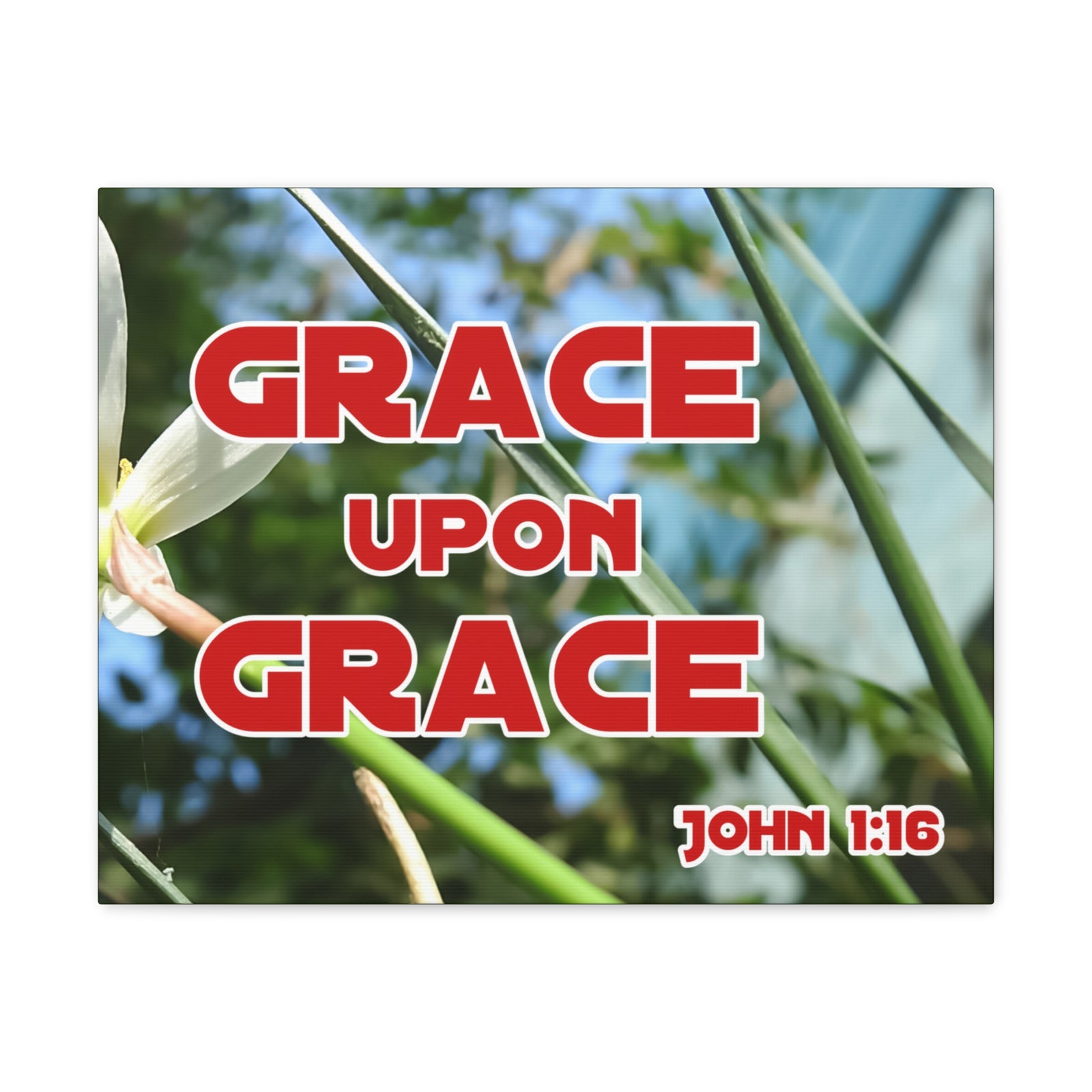 Scripture Walls Grace Upon Grace John 1:16 Bible Verse Canvas Christian Wall Art Ready to Hang-Express Your Love Gifts