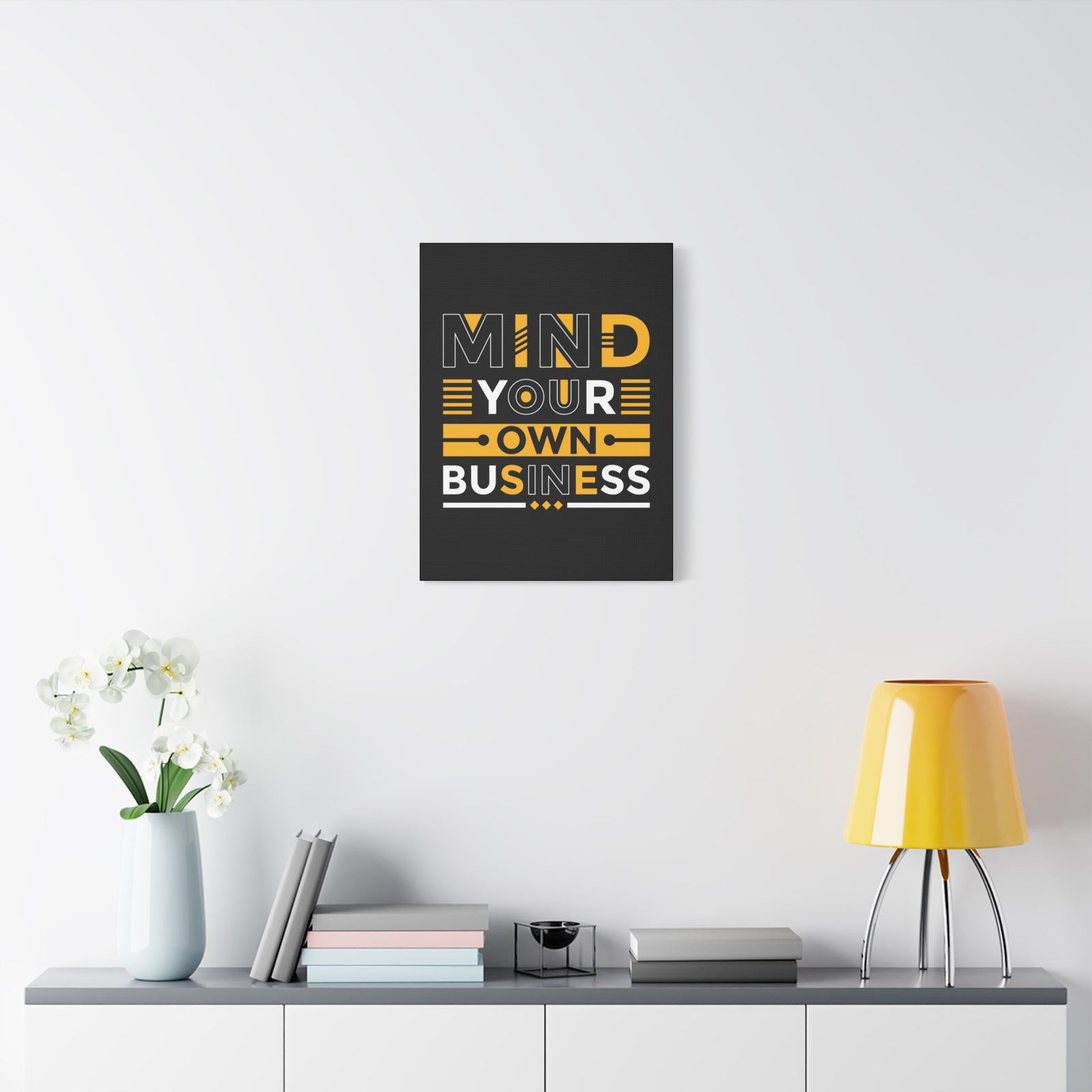 Inspirational Quote Canvas Mind Your Own Business Wall Art Motivational Motto Inspiring Posters Prints Artwork Decor Ready to Hang-Express Your Love Gifts