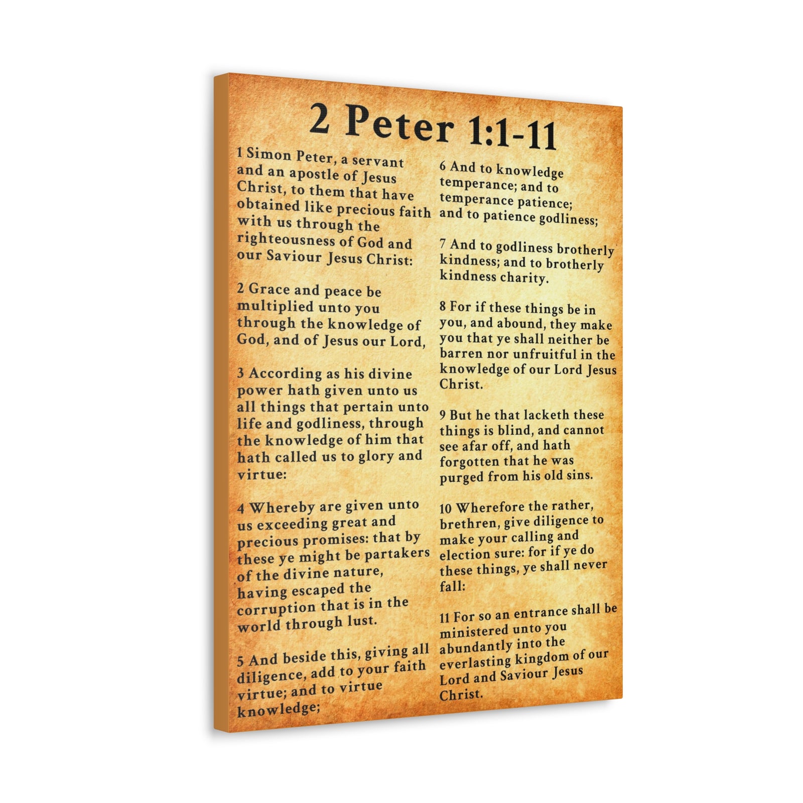 Scripture Walls 2 Peter 1:1-11 KJV Bible Verse Canvas Christian Wall Art Ready to Hang Unframed-Express Your Love Gifts