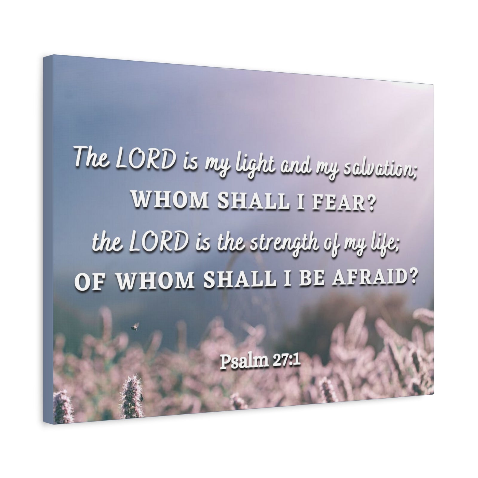 Scripture Canvas Light And Salvation Psalm 27:1 Christian Wall Art Bible Verse Print Ready to Hang-Express Your Love Gifts