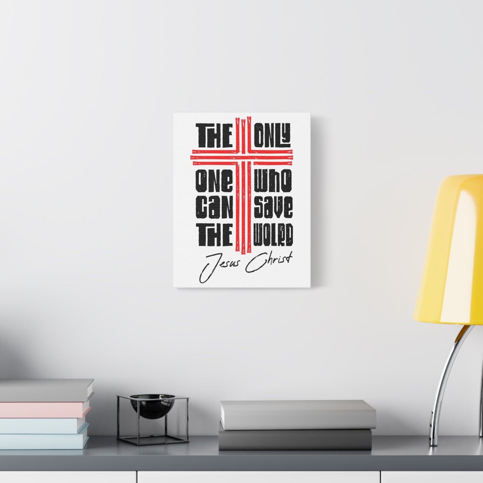 Scripture Walls Only Jesus Can Save Bible Verse Canvas Christian Wall Art Ready to Hang Unframed-Express Your Love Gifts