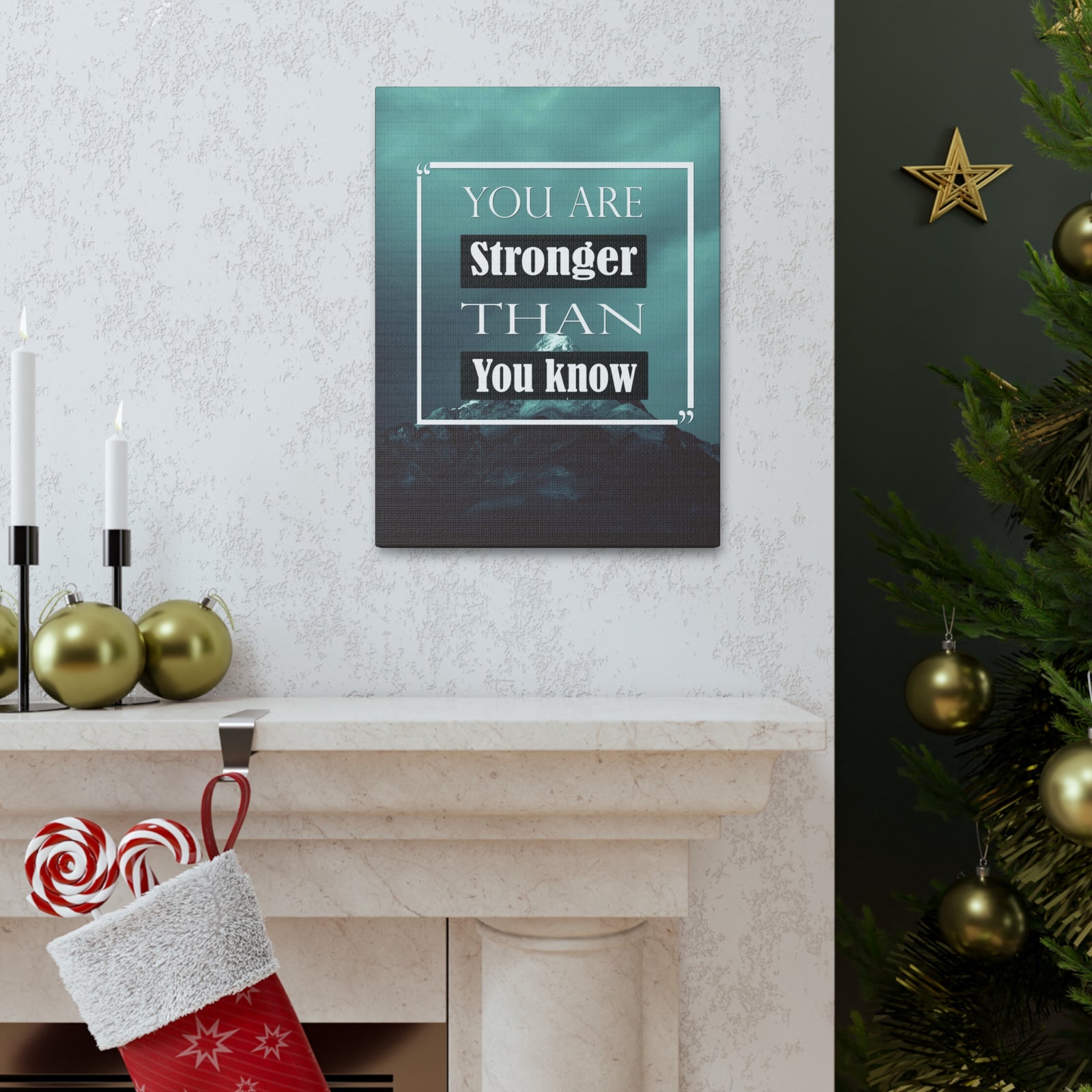 Inspirational Quote Canvas You Are Stronger Than You Know Motivational Print Ready to Hang Artwork-Express Your Love Gifts