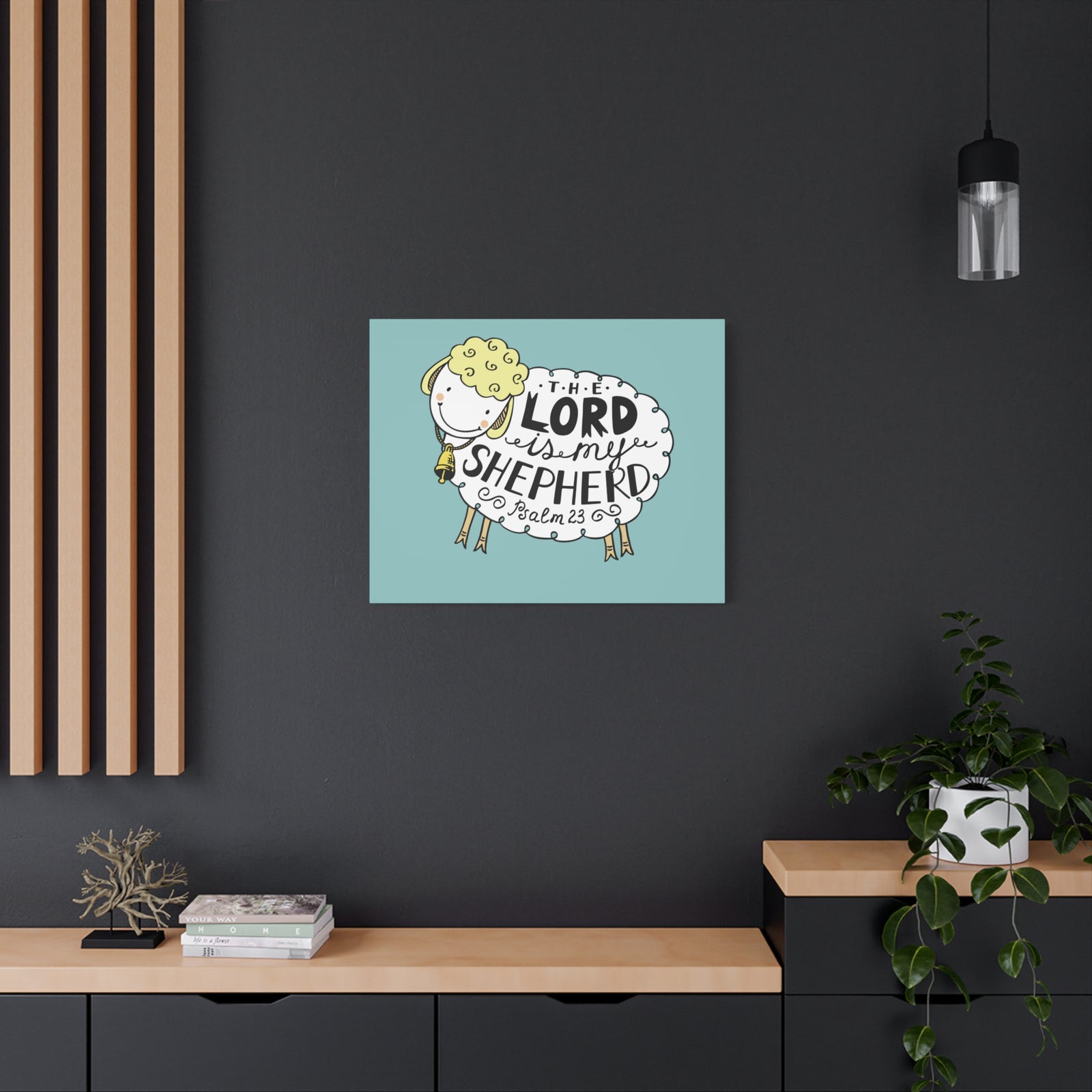 Scripture Canvas The Lord Is My Shepherd Psalm 23 Christian Wall Art Bible Verse Print Ready To Hang-Express Your Love Gifts