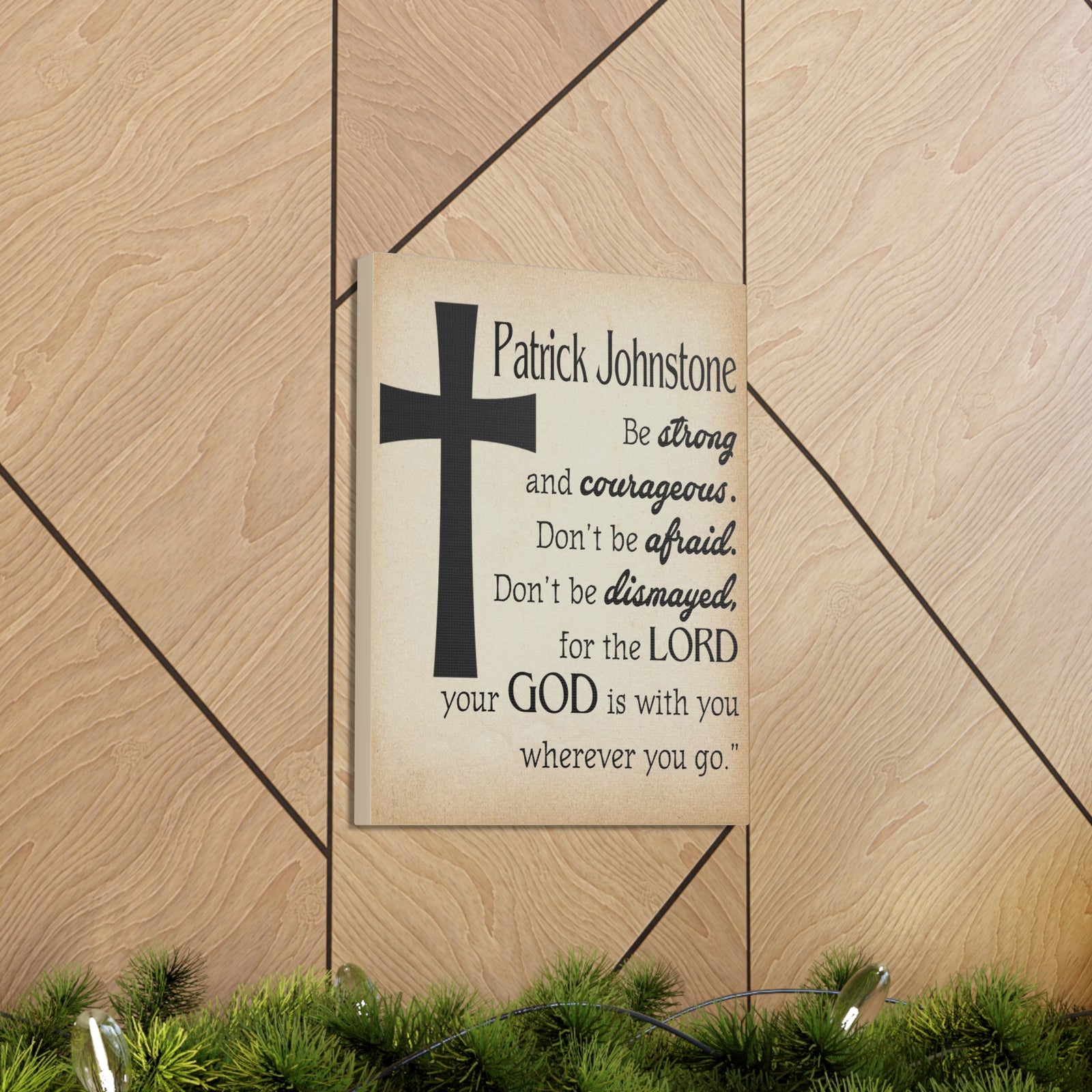 Scripture Walls Personalized Joshua 1:9 Cross Bible Chapter Canvas Christian Wall Art Ready to Hang-Express Your Love Gifts