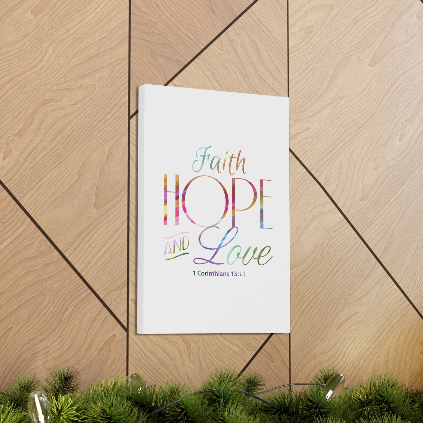 Scripture Canvas Faith Hope And Love 1 Corinthians 13:13 Christian Wall Art Bible Verse Print Ready To Hang-Express Your Love Gifts