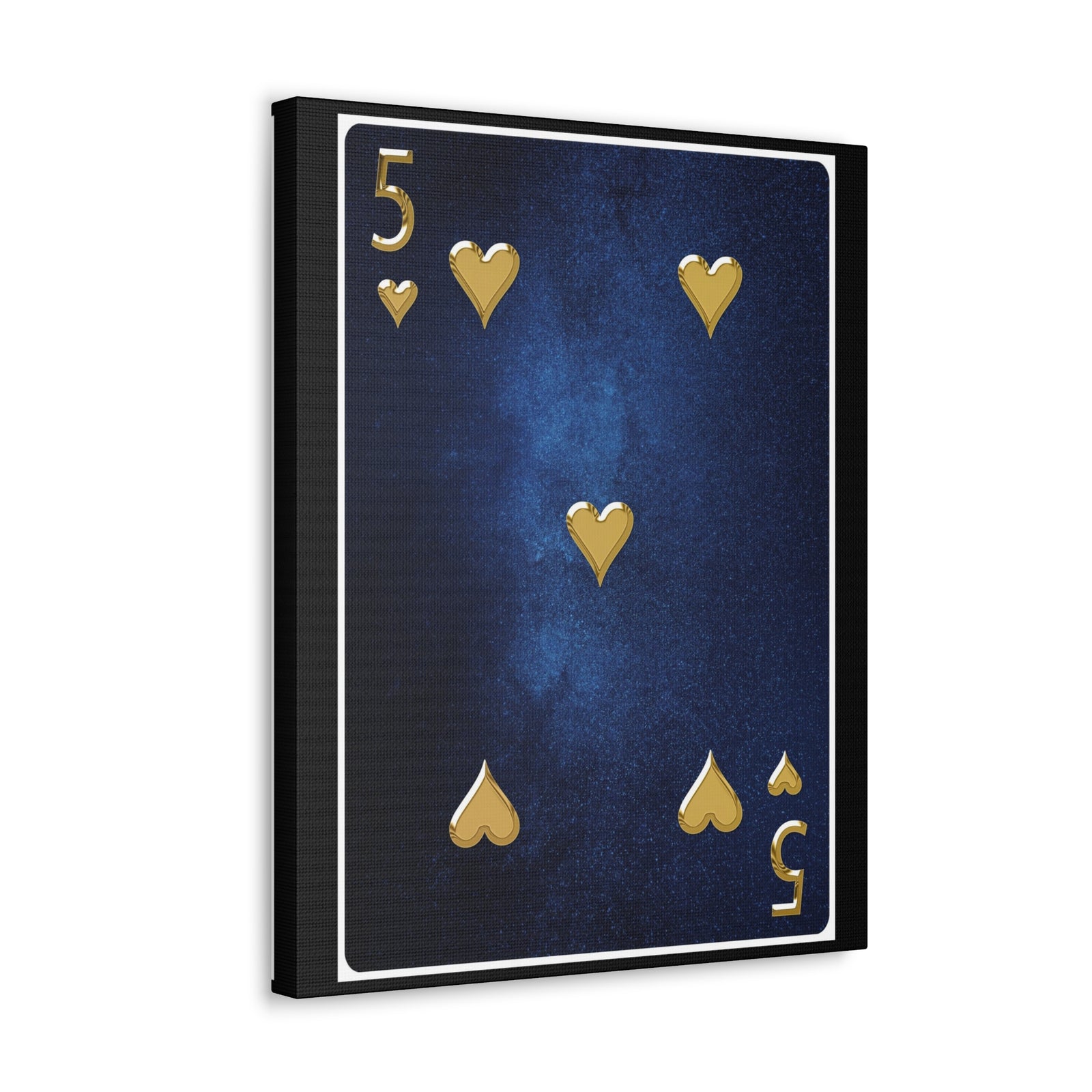 Five Of Hearts Space Background Playing Card Canvas Wall Art for Home Decor Ready-to-Hang-Express Your Love Gifts