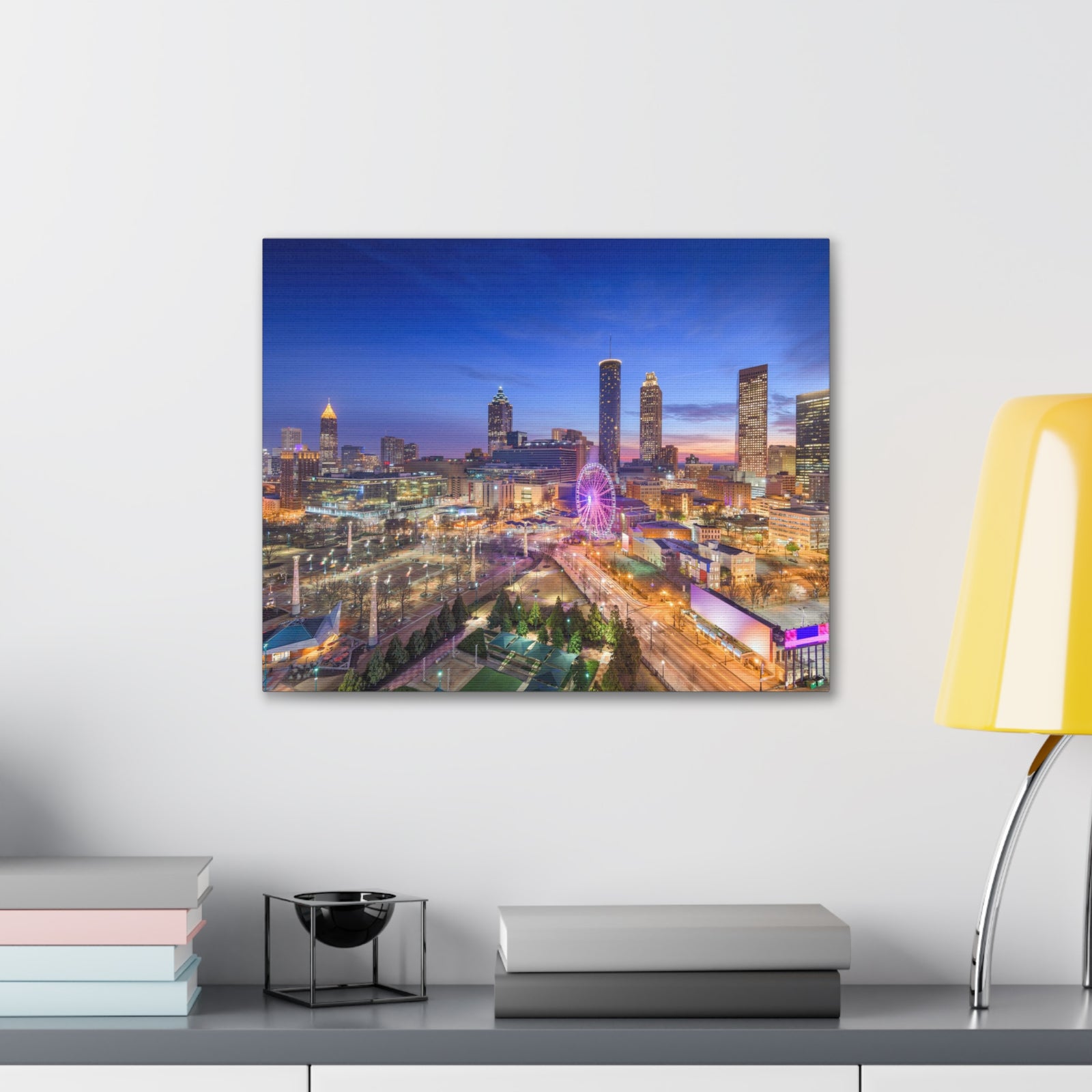 Atlanta Night Skyline Canvas Artwork High-Quality Breathtaking Stunning Cityscape for Home Decor Ready to Hang-Express Your Love Gifts