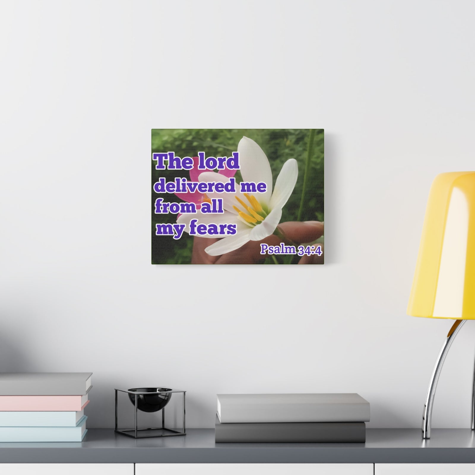 Scripture Walls The Lord Delivered Me Psalm 34:4 Bible Verse Canvas Christian Wall Art Ready to Hang-Express Your Love Gifts