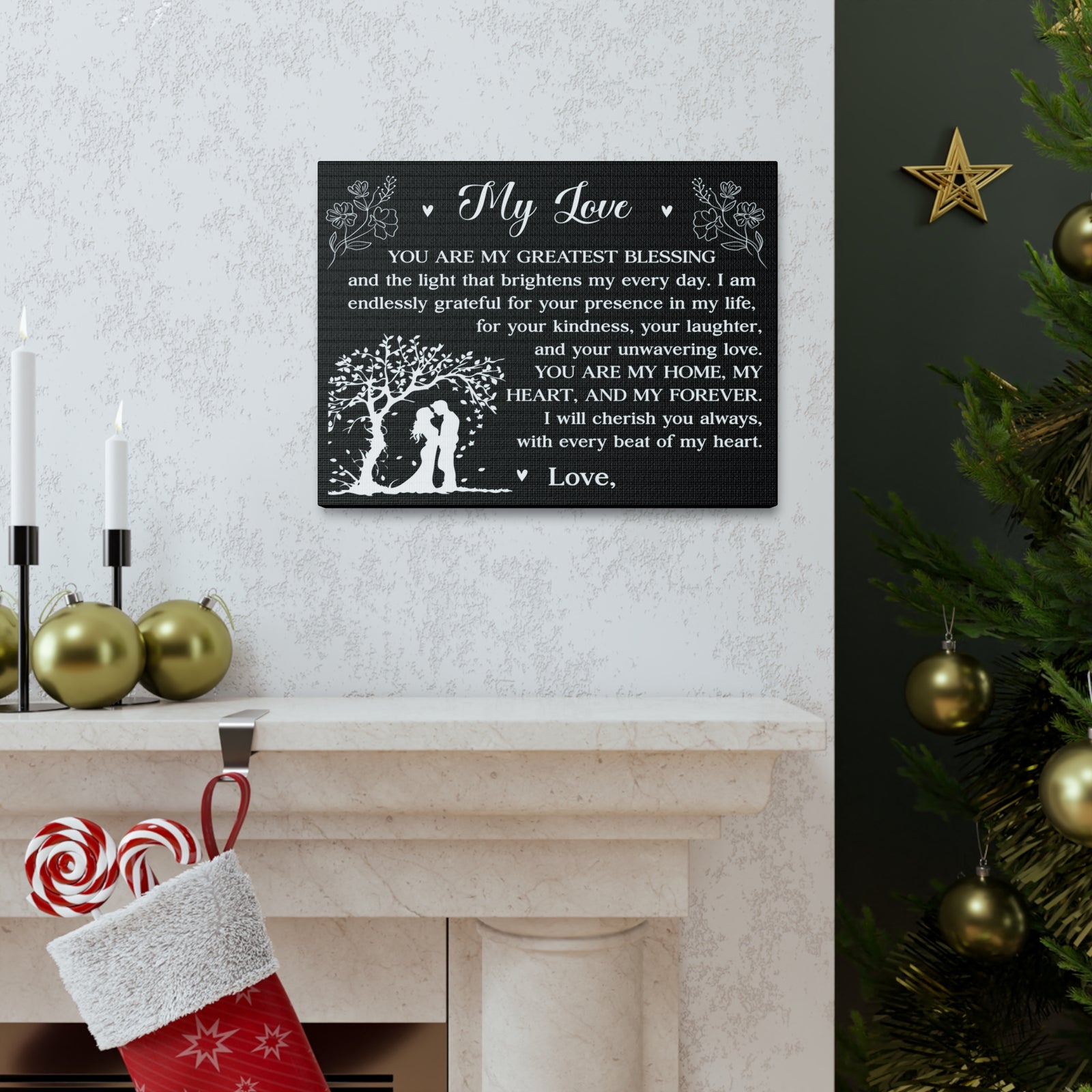 Personalized You Are My Greatest Blessing Romantic Inspirational Print Ready to Hang Artwork Unframed-Express Your Love Gifts