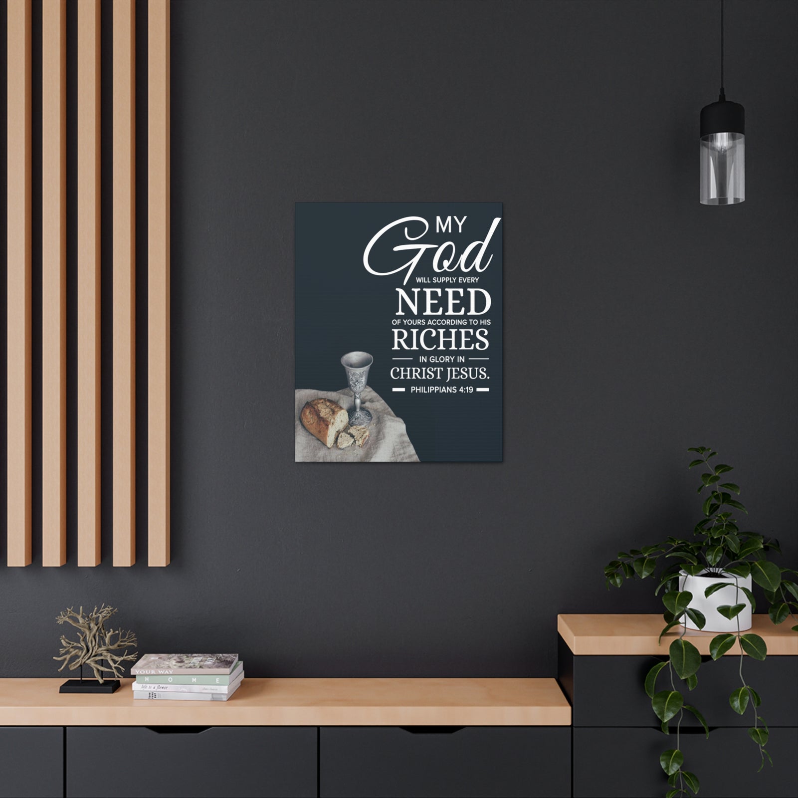 Bible Verse Canvas My God Need Riches Philippians 4:19 Wall Art Christian Home Decor-Express Your Love Gifts
