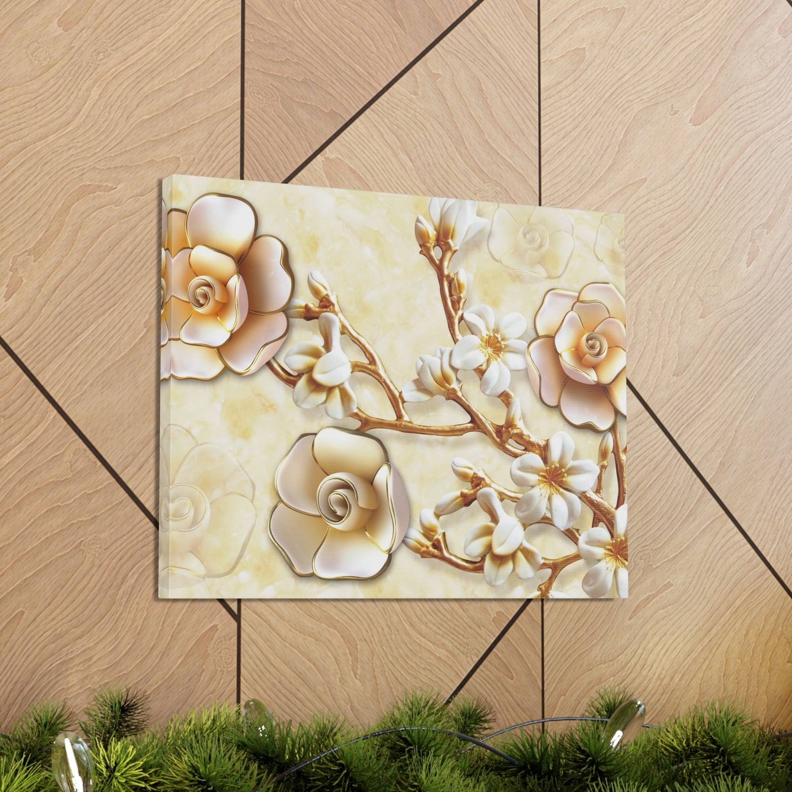 Yellow Flowers 3D Flower Canvas Wall Art for Home Decor Ready-to-Hang-Express Your Love Gifts