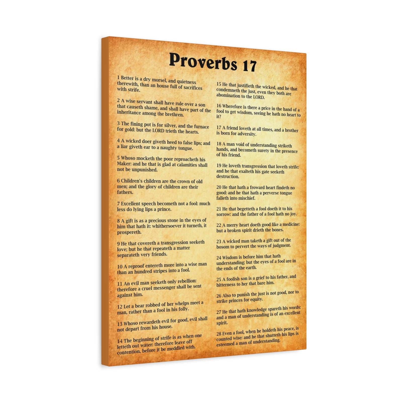 Scripture Walls Proverbs Chapter 17 Gold Bible Canvas Christian Wall Art Ready to Hang Unframed-Express Your Love Gifts
