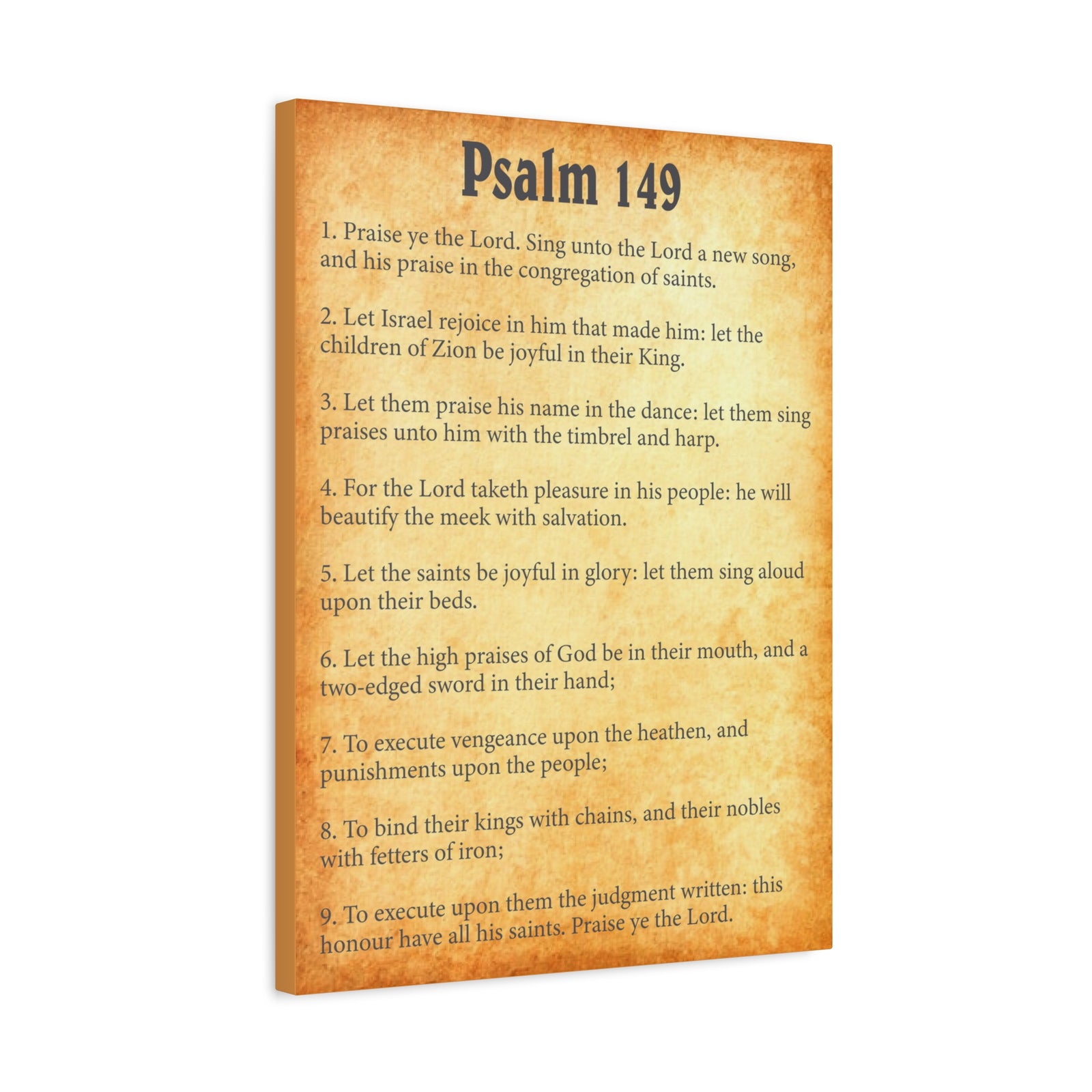 Scripture Walls Psalm 149 Gold Bible Verse Canvas Christian Wall Art Ready to Hang-Express Your Love Gifts