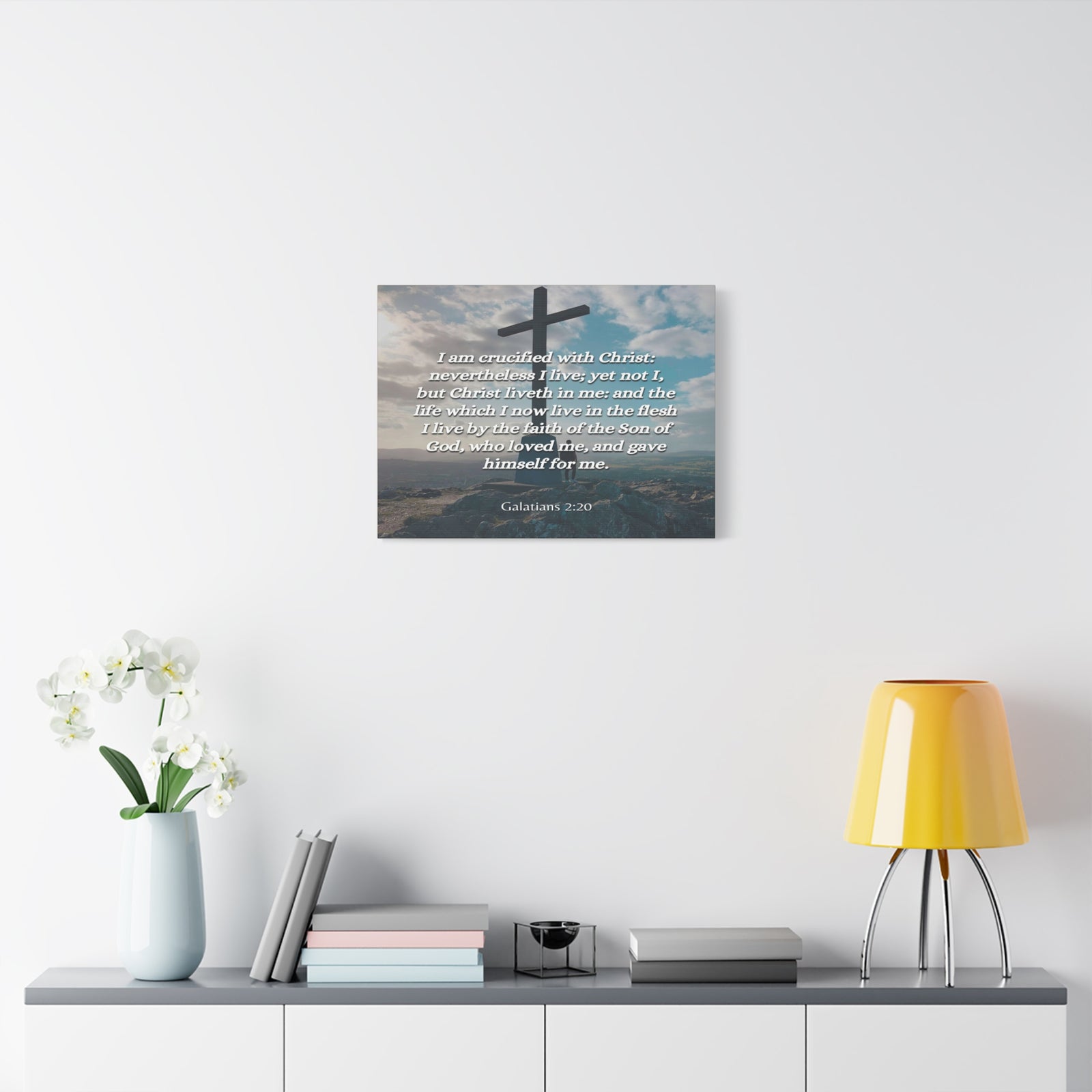 Scripture Canvas By The Faith Galatians 2:20 Christian Wall Art Bible Verse Print Ready to Hang-Express Your Love Gifts