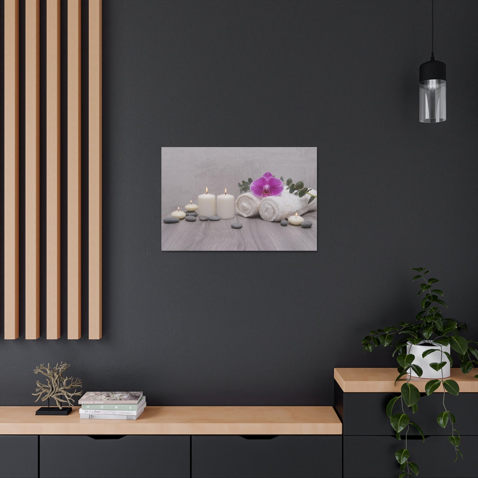 Towel with Green Leaves Forest Floral Nature Photography Canvas Wall Art for Home Decor Ready-to-Hang-Express Your Love Gifts