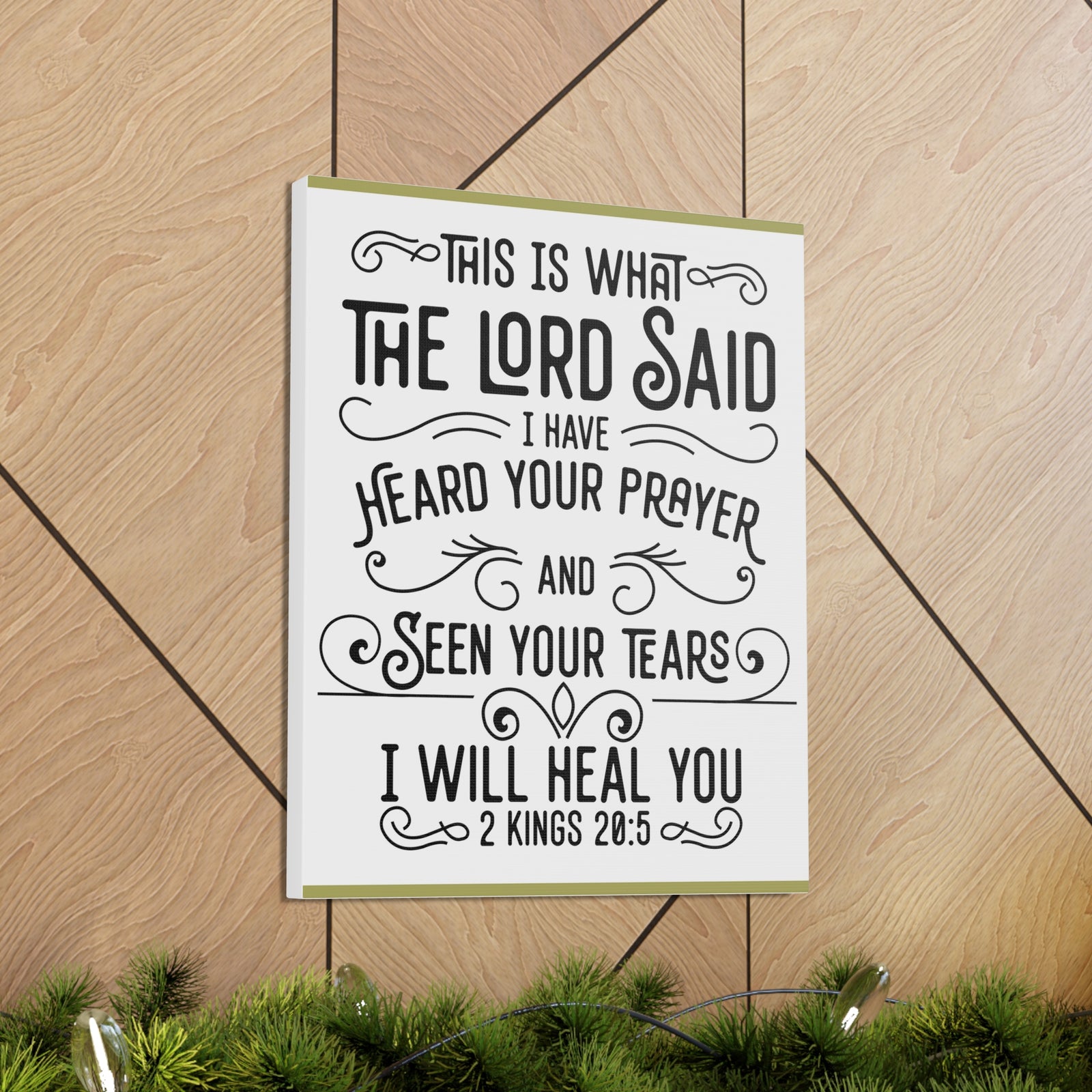 Scripture Walls I Will Heal You 2 Kings 20:5 Bible Verse Canvas Christian Wall Art Ready to Hang-Express Your Love Gifts