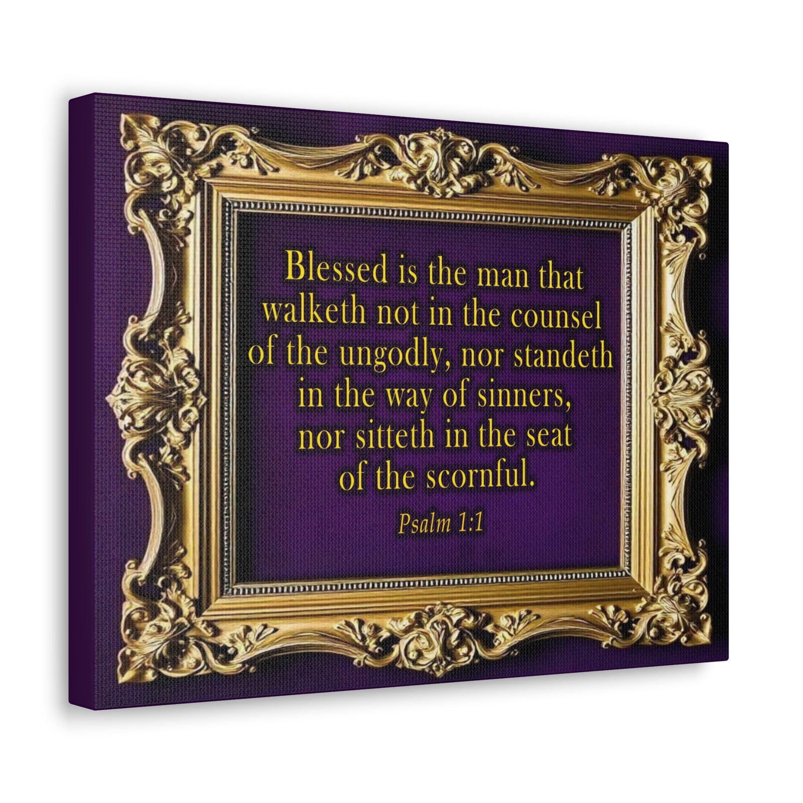 Scripture Walls Psalm 1:1 KJV Bible Verse Canvas Christian Wall Art Ready to Hang Unframed-Express Your Love Gifts