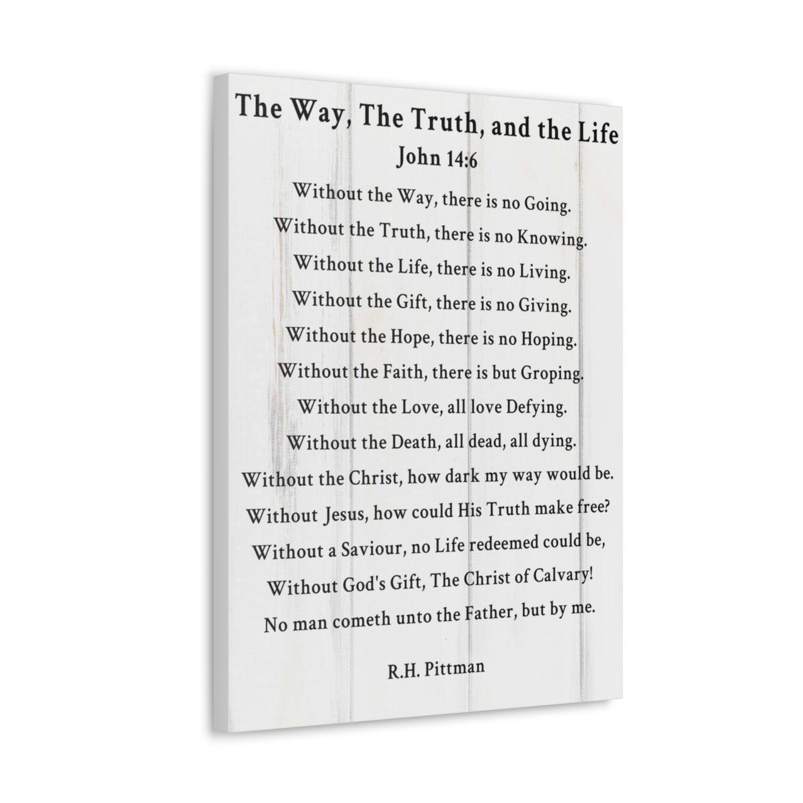 Scripture Walls Way Truth Life John 14:6 White Bible Verse Canvas Christian Wall Art Ready to Hang Unframed-Express Your Love Gifts