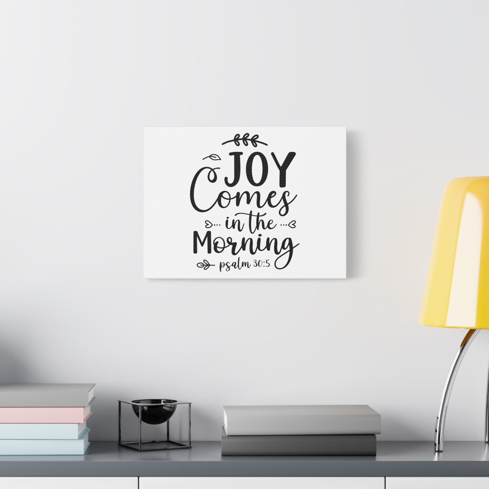 Scripture Canvas Joy Comes In The Morning Psalm 30:5 Christian Wall Art Bible Verse Print Ready to Hang-Express Your Love Gifts