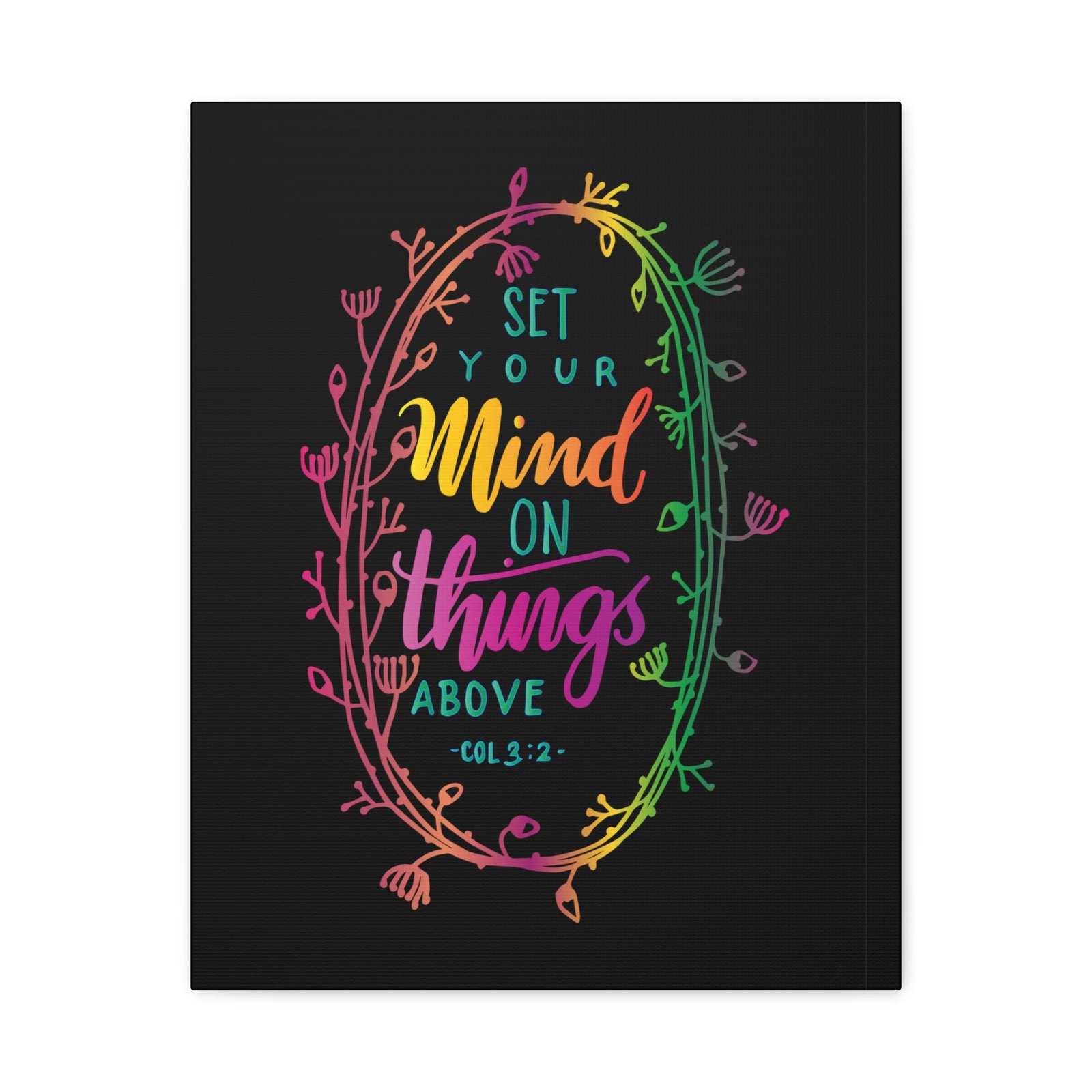 Scripture Canvas Things Above Col 3:2 Christian Wall Art Bible Verse Print Ready to Hang-Express Your Love Gifts