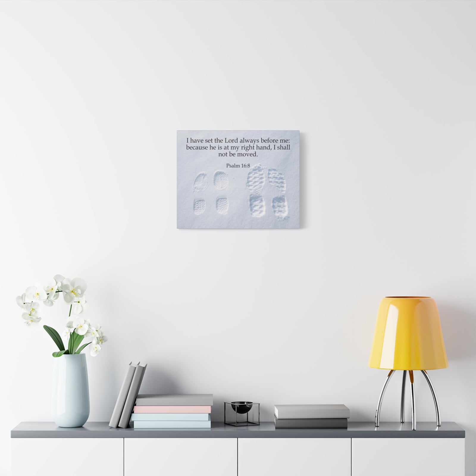Scripture Canvas I Shall Not Be Moved Psalm 16:8 Christian Wall Art Bible Verse Print Ready to Hang-Express Your Love Gifts