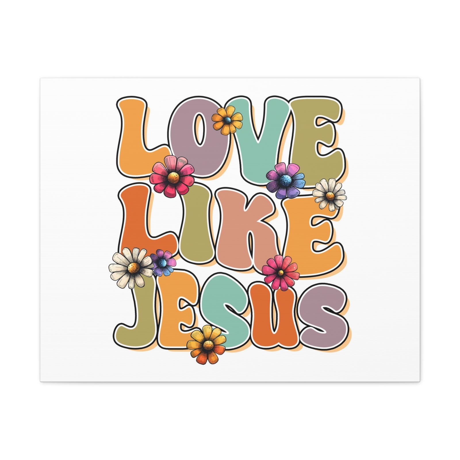Scripture Walls Love Like Jesus Retro Bible Verse Canvas Christian Wall Art Ready to Hang Unframed-Express Your Love Gifts
