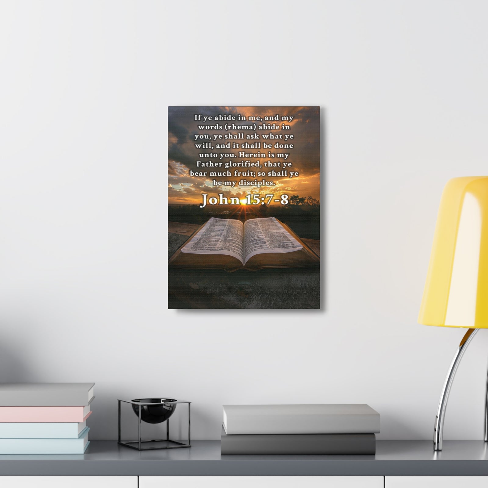 Scripture Walls John 15:7-8 KJV Bible Verse Canvas Christian Wall Art Ready to Hang Unframed-Express Your Love Gifts
