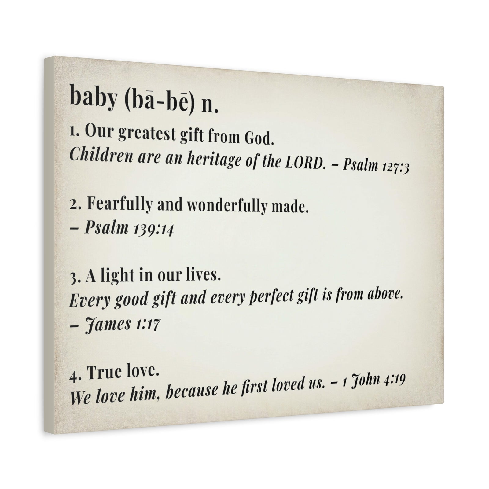 Scripture Walls Baby Definition by God Bible Verse Canvas Christian Wall Art Ready to Hang Unframed-Express Your Love Gifts