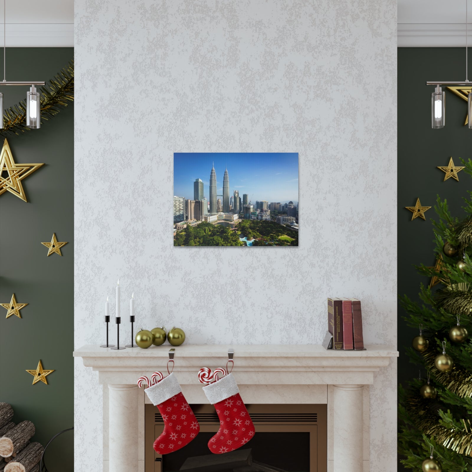 Kuala Lumpur Daytime Skyline Canvas Artwork High-Quality Breathtaking Stunning Cityscape for Home Decor Ready to Hang-Express Your Love Gifts