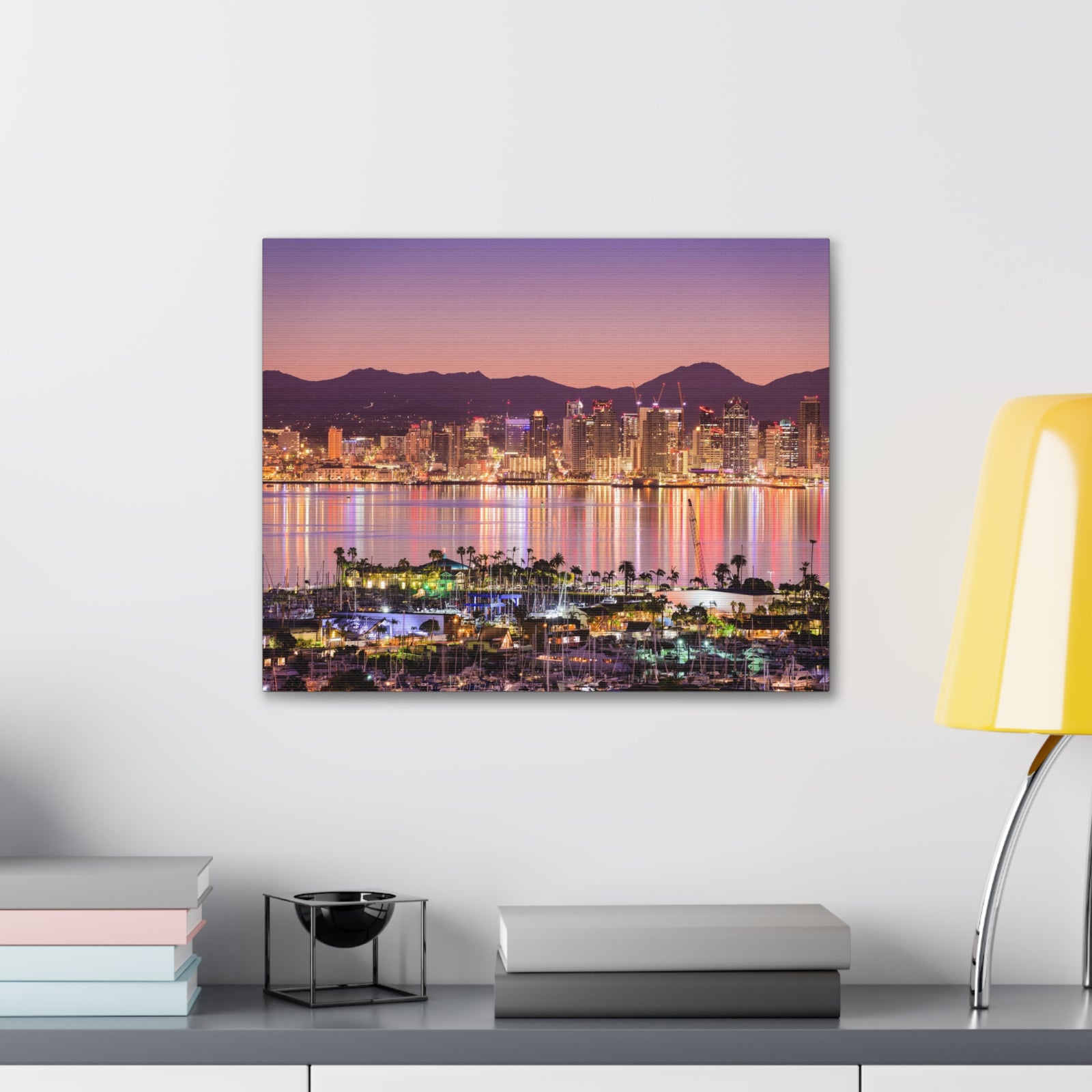 San Diego Night Skyline Canvas Artwork High-Quality Breathtaking Stunning Cityscape for Home Decor Ready to Hang-Express Your Love Gifts