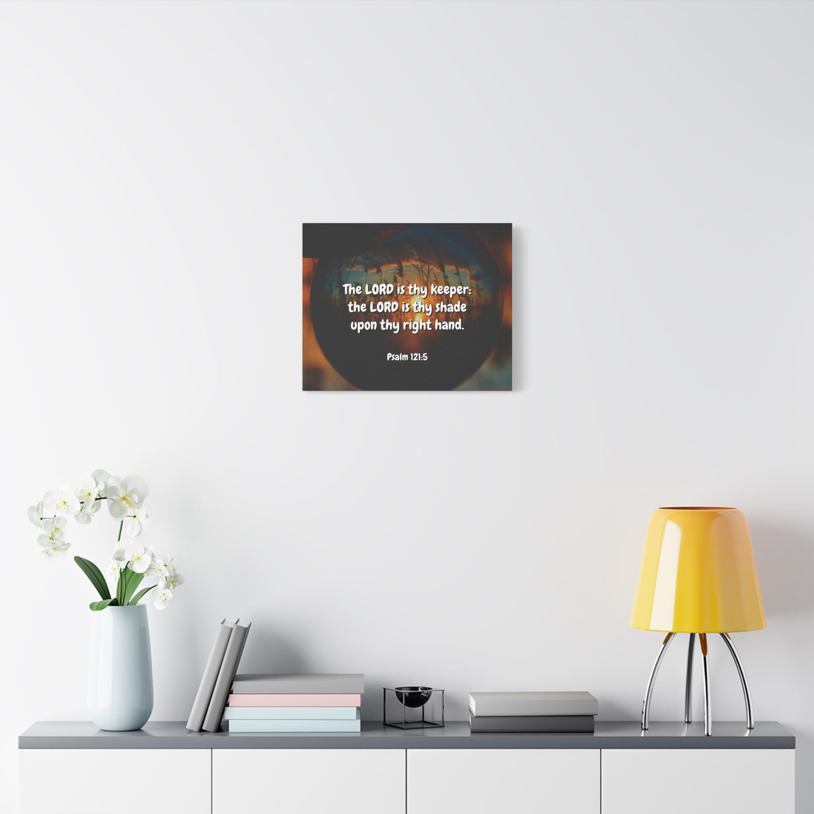 Scripture Canvas Keeper Psalm 121:5 Christian Wall Art Bible Verse Print Ready to Hang-Express Your Love Gifts