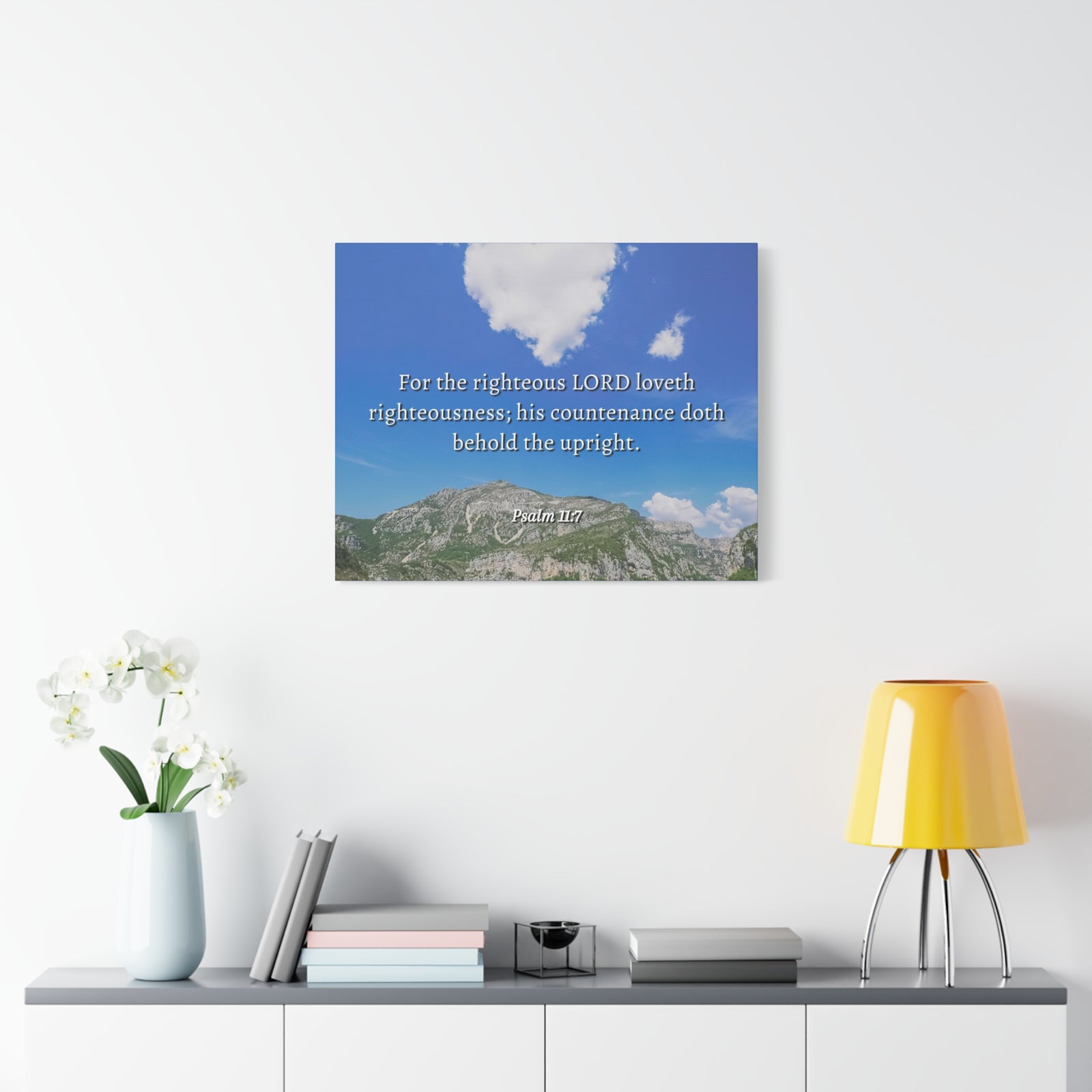 Scripture Canvas Lord Loves Righteousness Psalm 11:7 Christian Wall Art Bible Verse Print Ready to Hang-Express Your Love Gifts