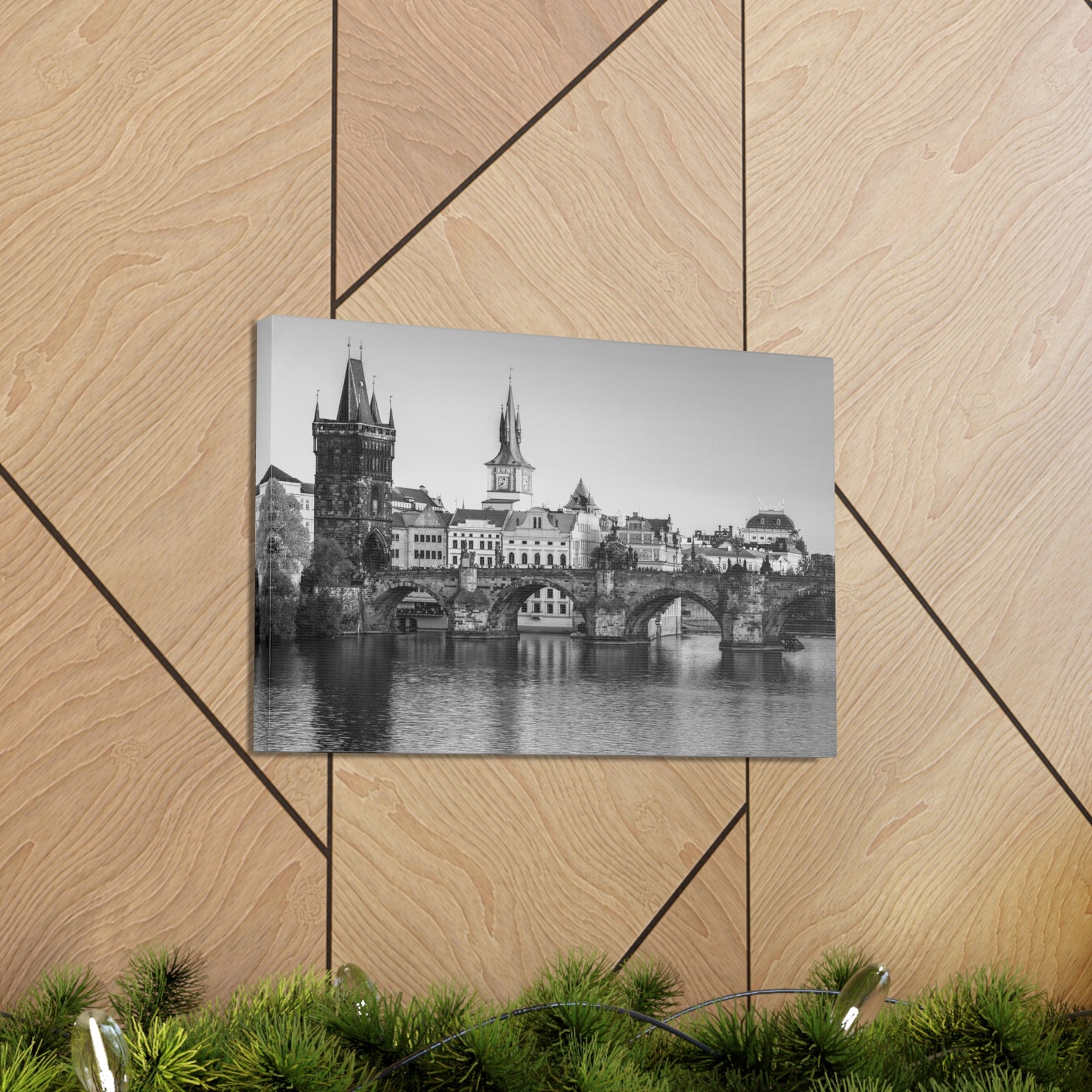 Prague Black And White Skyline Canvas Artwork High-Quality Breathtaking Stunning Cityscape for Home Decor Ready to Hang-Express Your Love Gifts