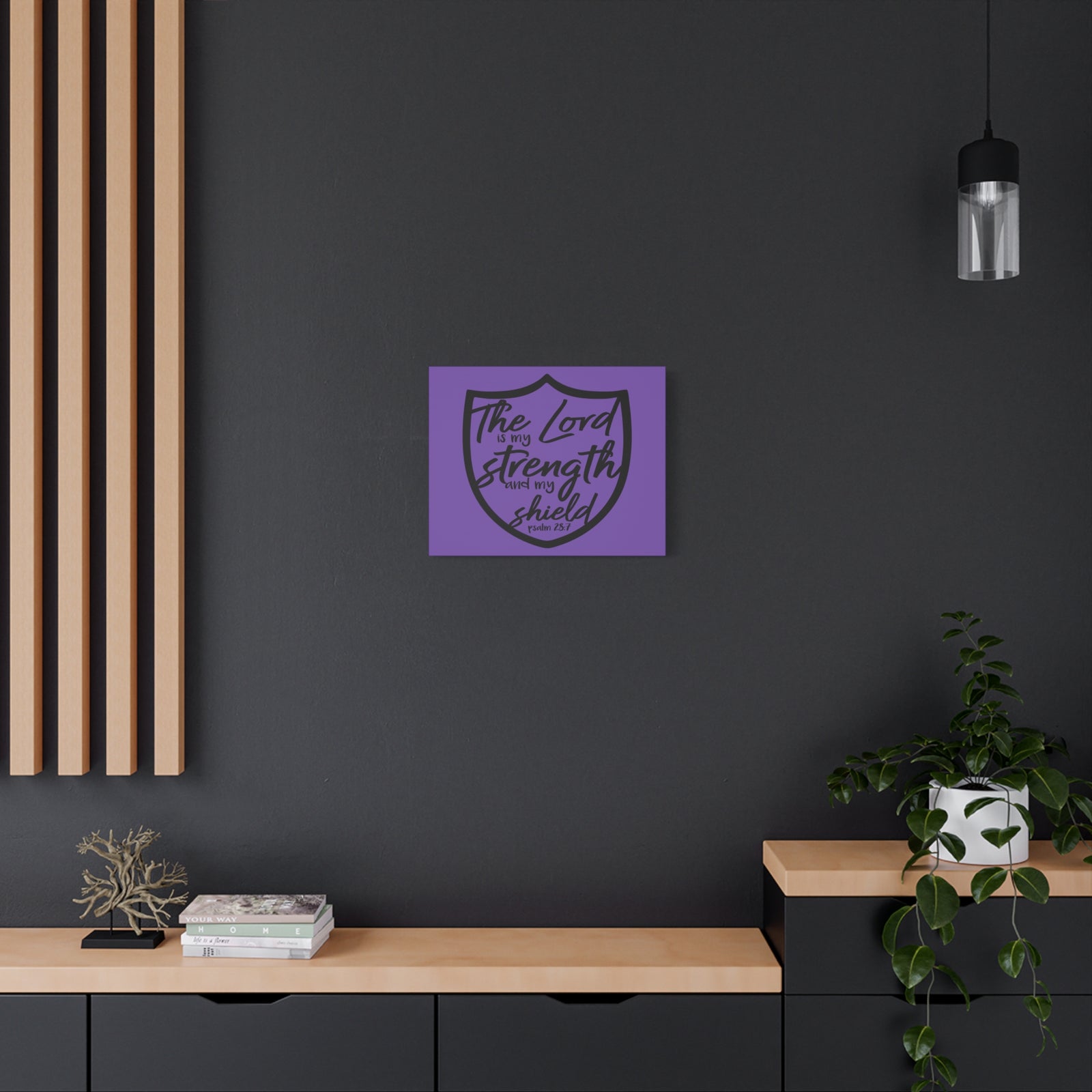 Scripture Canvas The Lord Is Psalm 28:7 Christian Wall Art Bible Verse Print Ready to Hang-Express Your Love Gifts