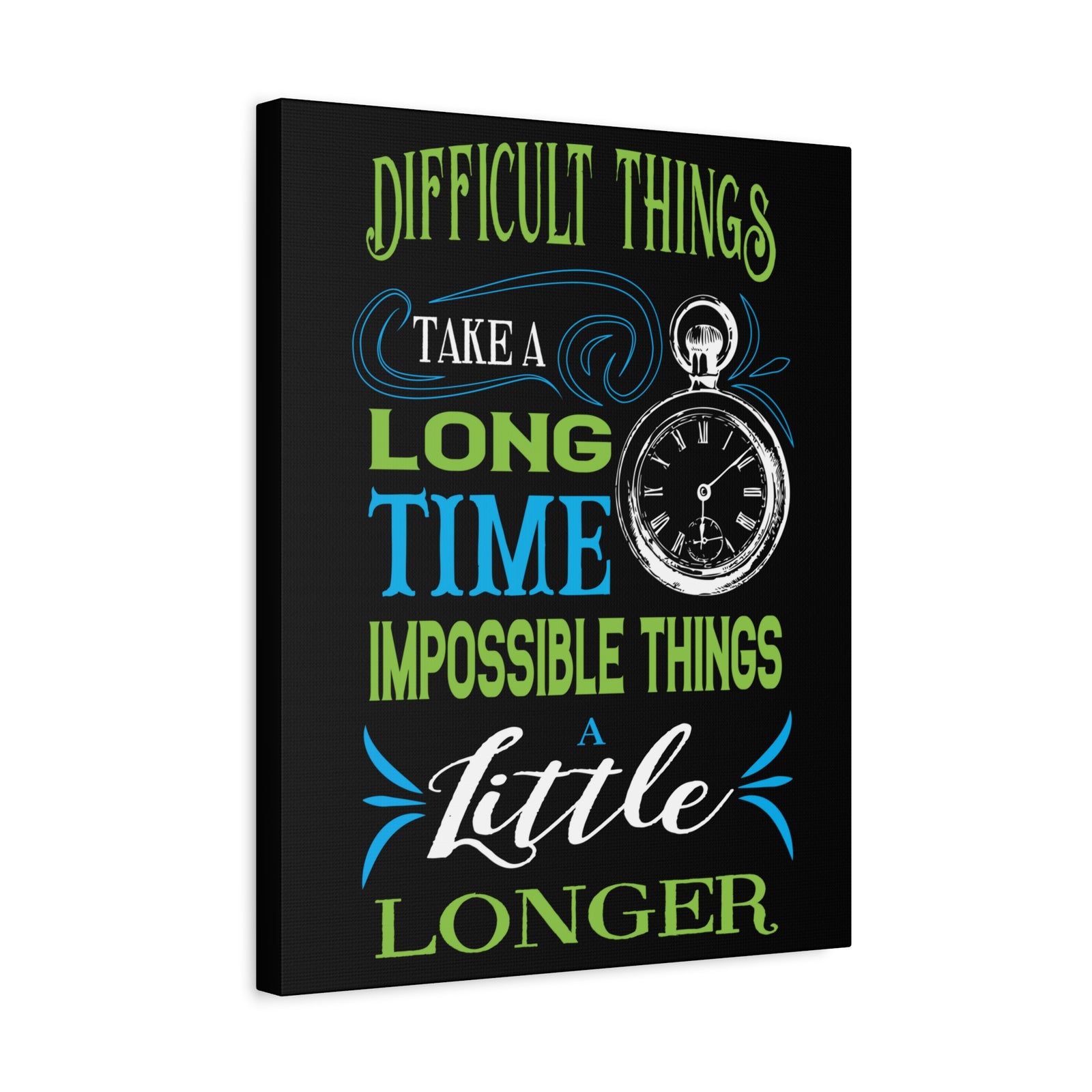 Inspirational Quote Canvas Long Time Wall Art Motivational Motto Inspiring Prints Artwork Decor Ready to Hang-Express Your Love Gifts