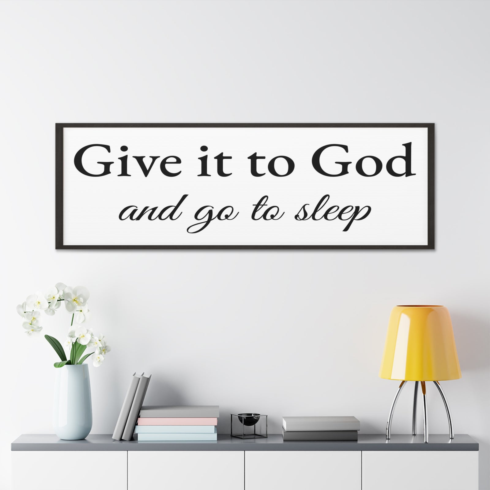 Scripture Walls Give It To God Proverbs 3:24-26 White Bible Verse Canvas Christian Wall Art Ready to Hang Unframed-Express Your Love Gifts