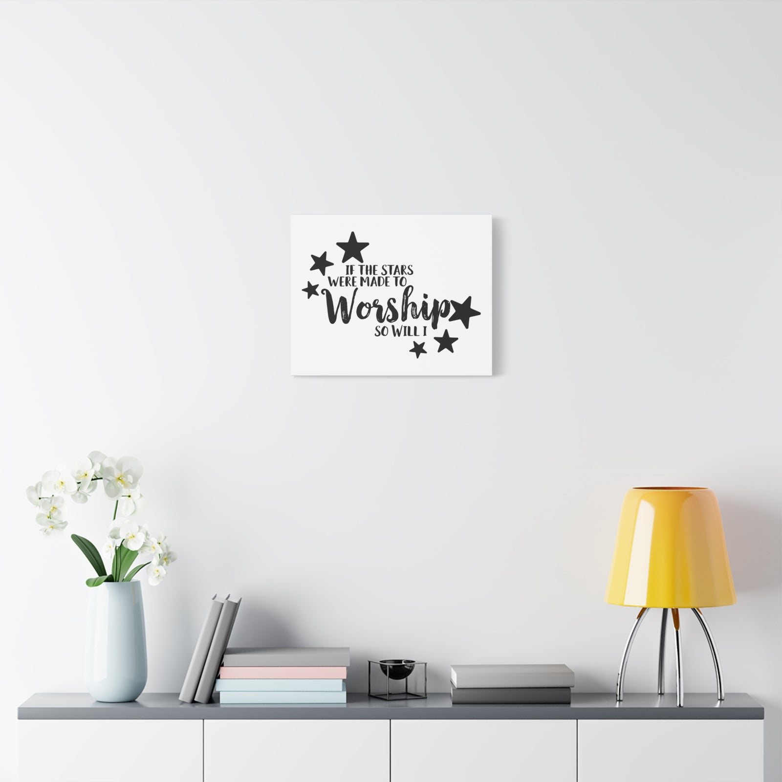 Scripture Canvas If The Stars Were Made To Worship So Will I Psalms 148:3-6 Christian Wall Art Print Ready to Hang-Express Your Love Gifts