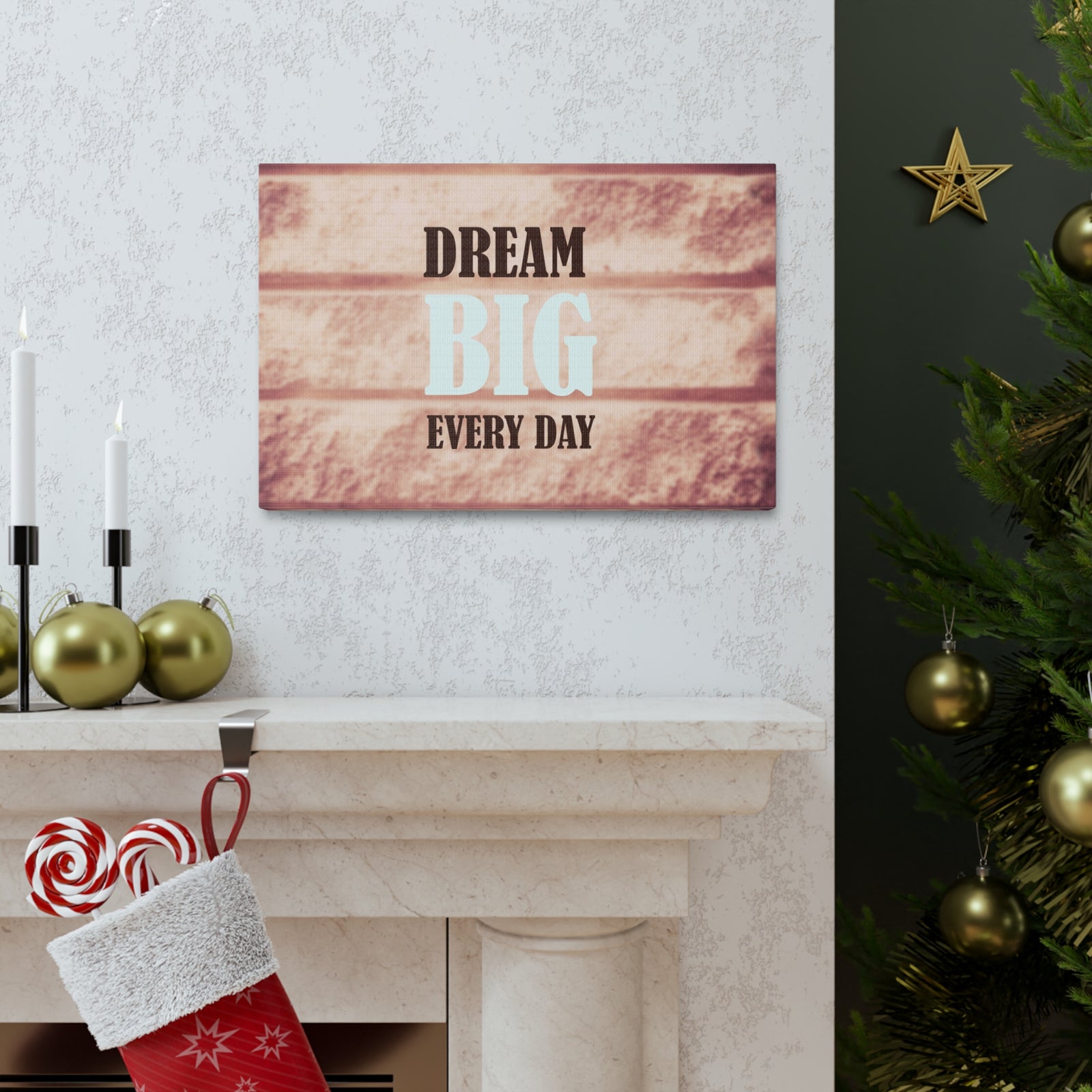 Inspirational Quote Canvas Dream Big Everyday Motivational Print Ready to Hang Artwork-Express Your Love Gifts