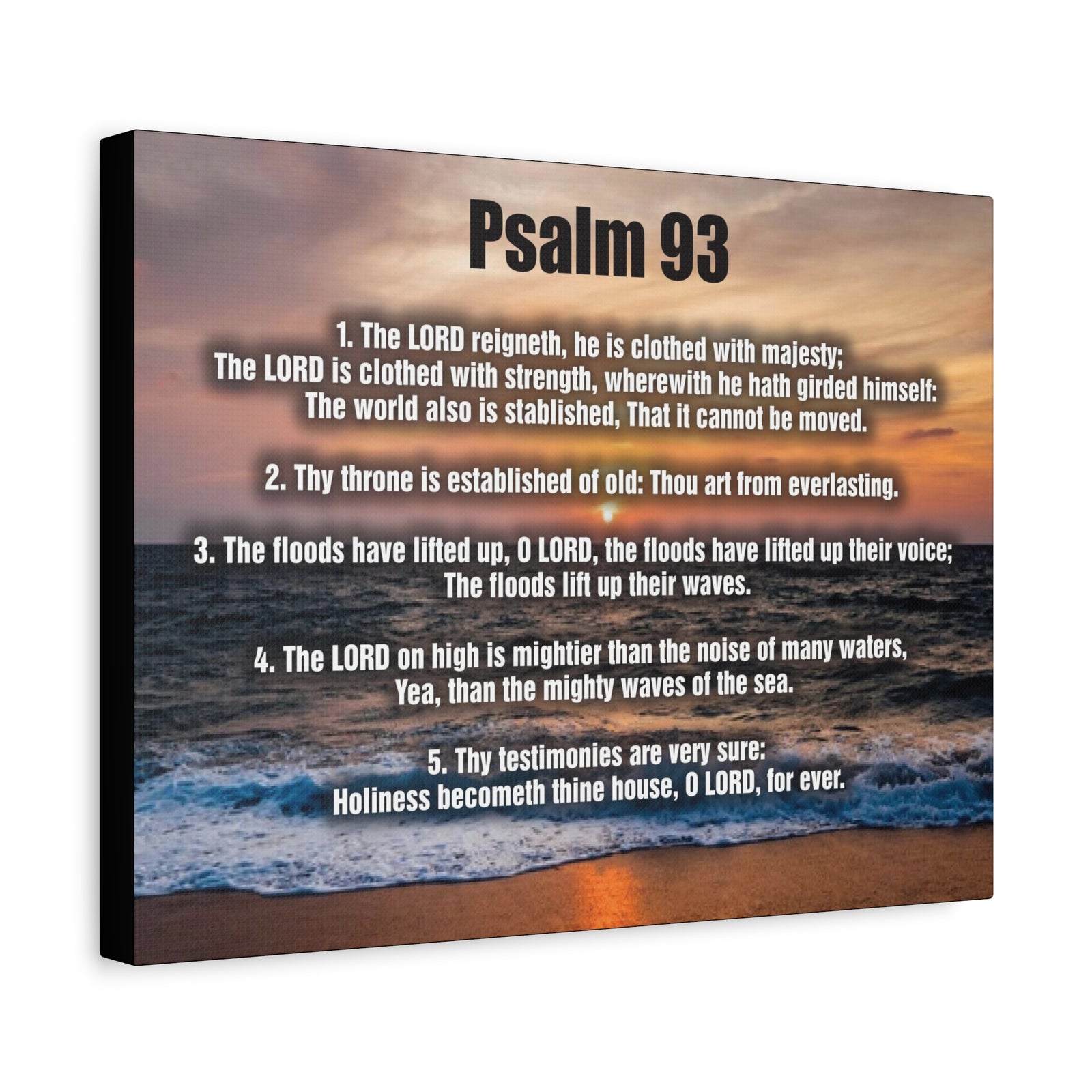 Scripture Canvas The Lord Reigneth Psalm 93 Christian Wall Art Bible Verse Print Ready to Hang-Express Your Love Gifts