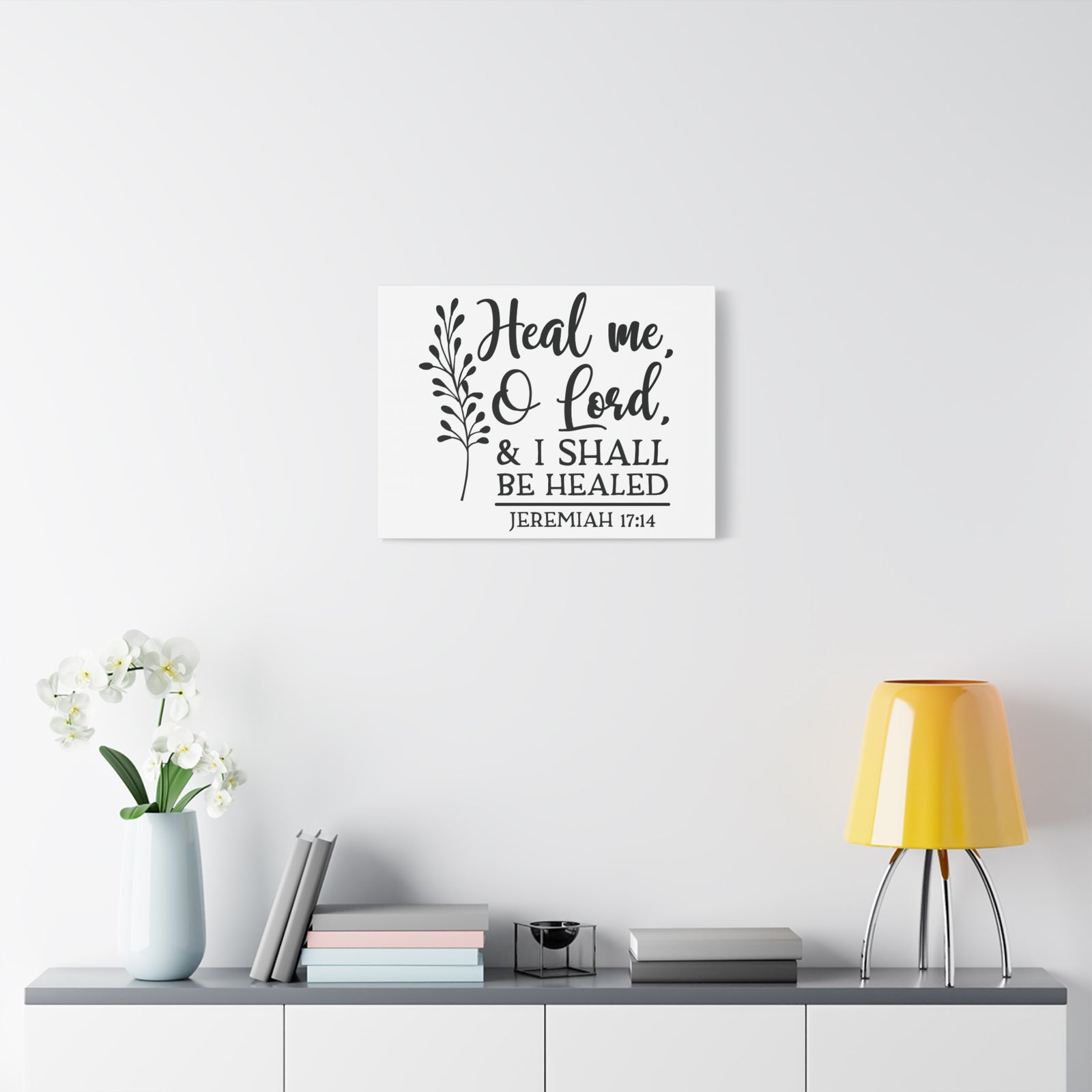 Scripture Canvas I Shall Be Healed Jeremiah 17:14 Christian Wall Art Bible Verse Print Ready to Hang-Express Your Love Gifts